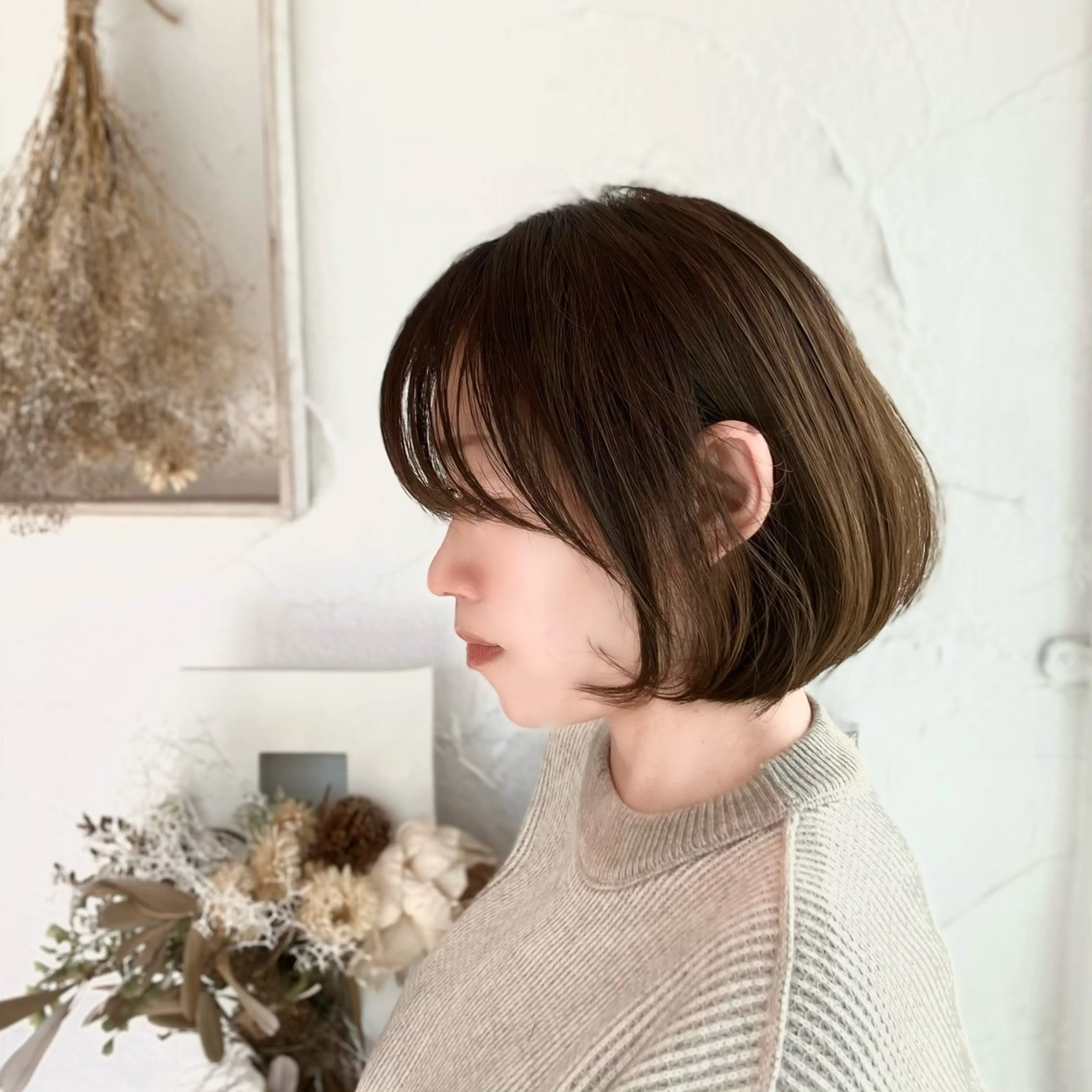 カット＋シングルカラー　ヘアカラー明るめ＋髪質改善Aujuaトリートメントの写真