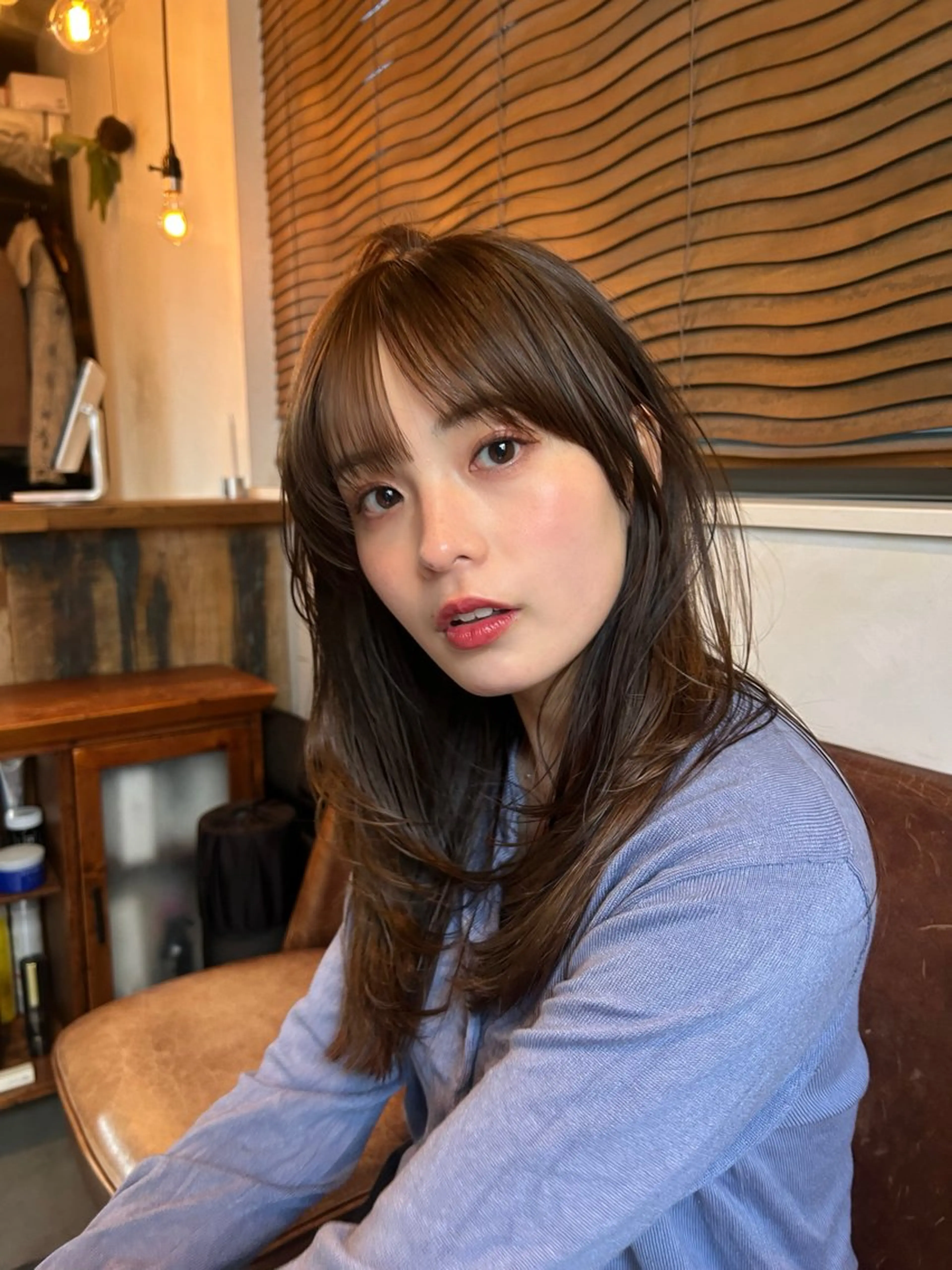 セミロング カラー パーマ カット ヘアカラー レイヤー/透明感/ ブリーチなし/わかなのヘアスタイル