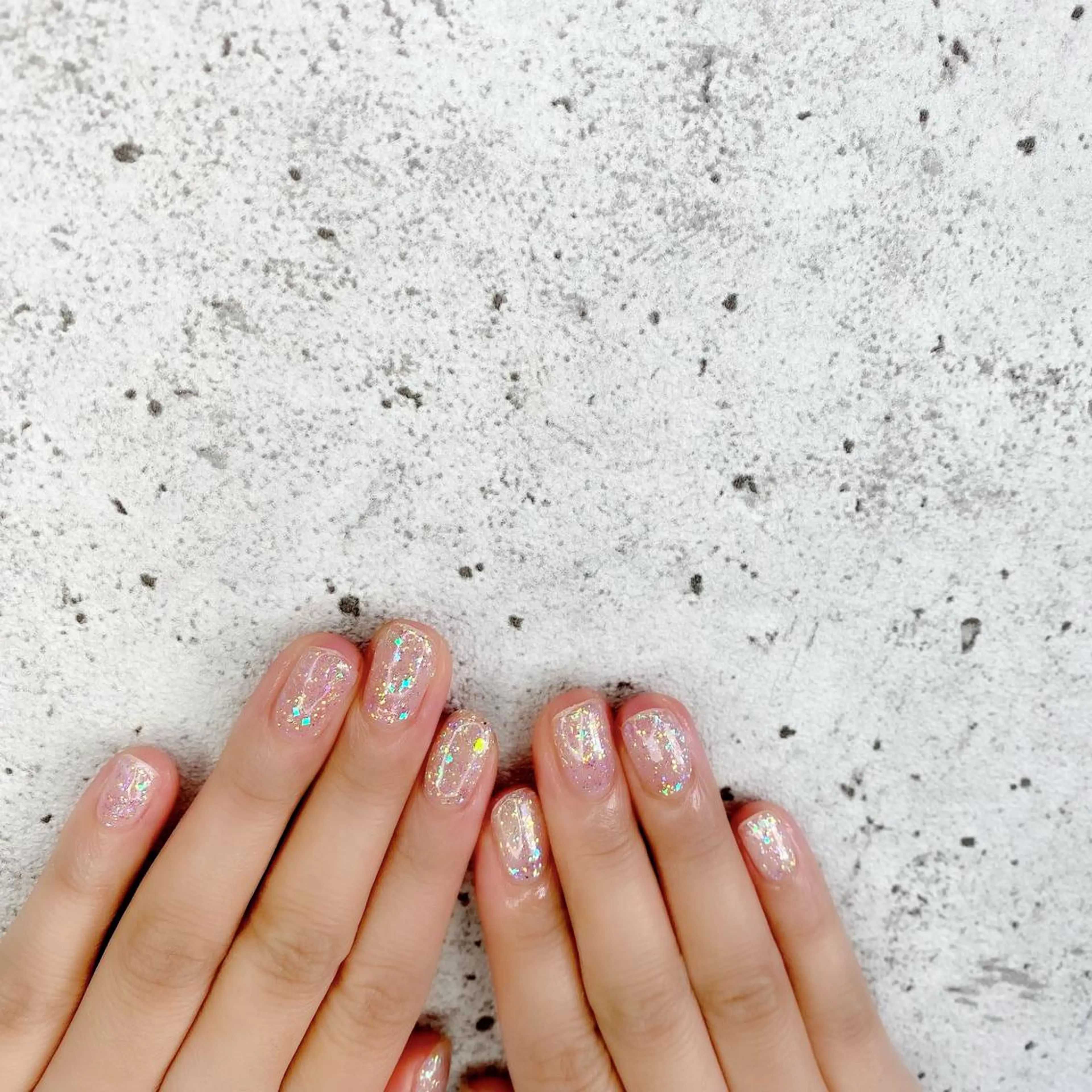 ショート カラー パーマ ヘアアレンジ メンズ キッズ ネイル マツエク・マツパ オーロラネイル クリアネイル ラメ(グリッター) Salon Ｋのネイルデザイン