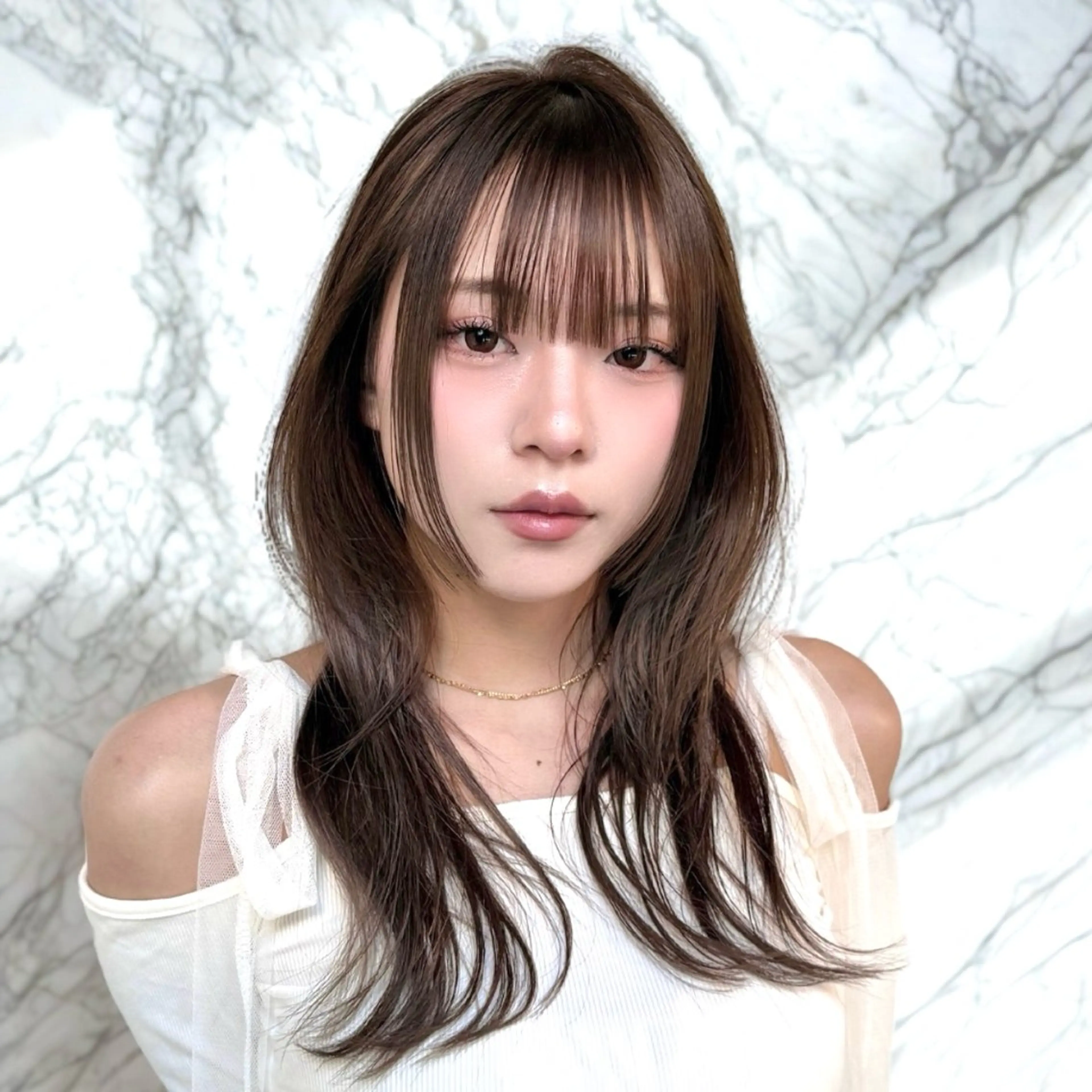 セミロング カラー オリーブカラー ハッシュカット カット ヘアカラー ハッシュカット/艶感 カラー/ユウキ✨のヘアスタイル