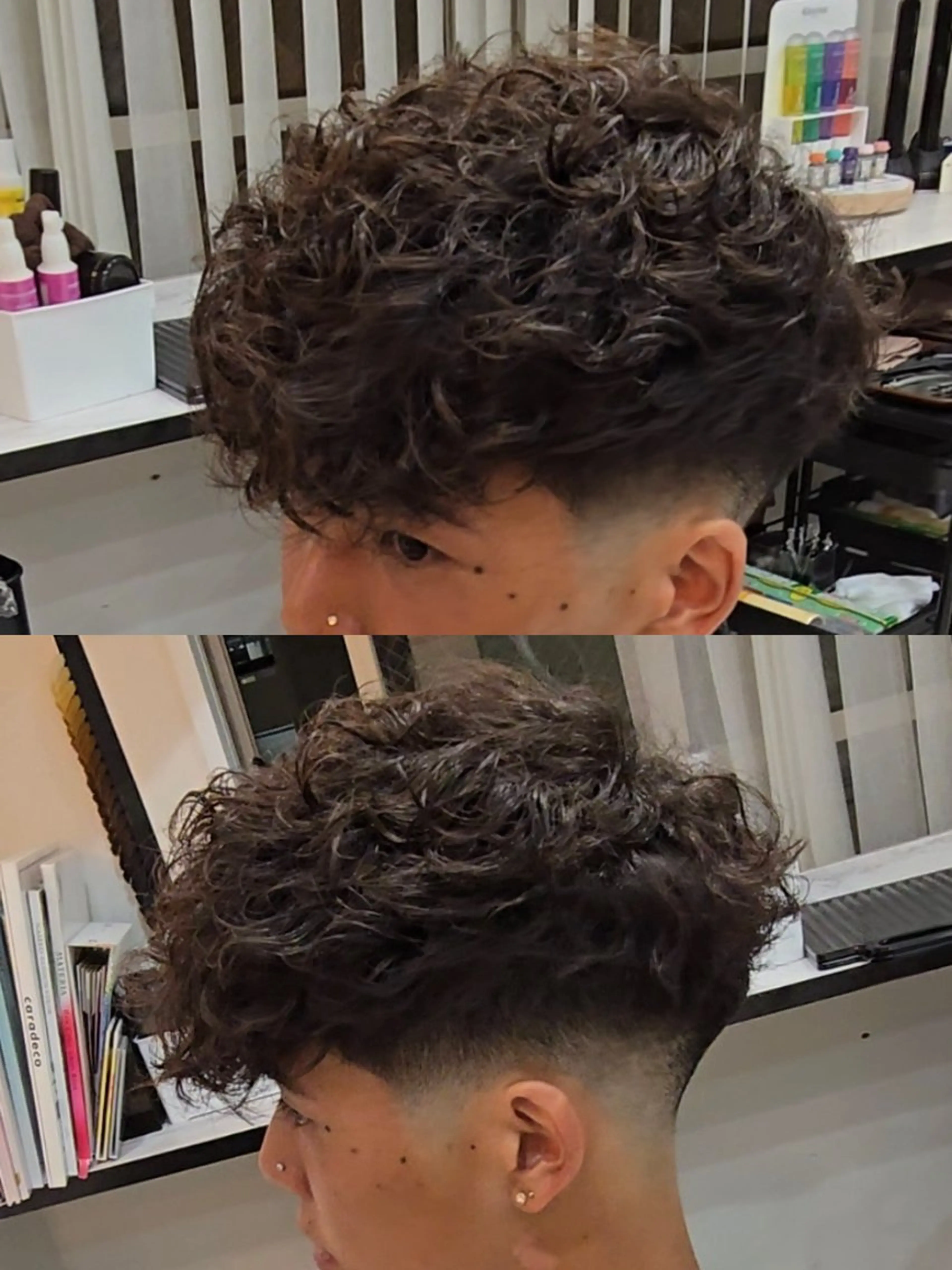 メンズ ミディアム パーマ スペインカール くせ毛 カット パーマ ヘアセット LEN名古屋/パーマ 海外ヘア/メンズ特化のヘアスタイル