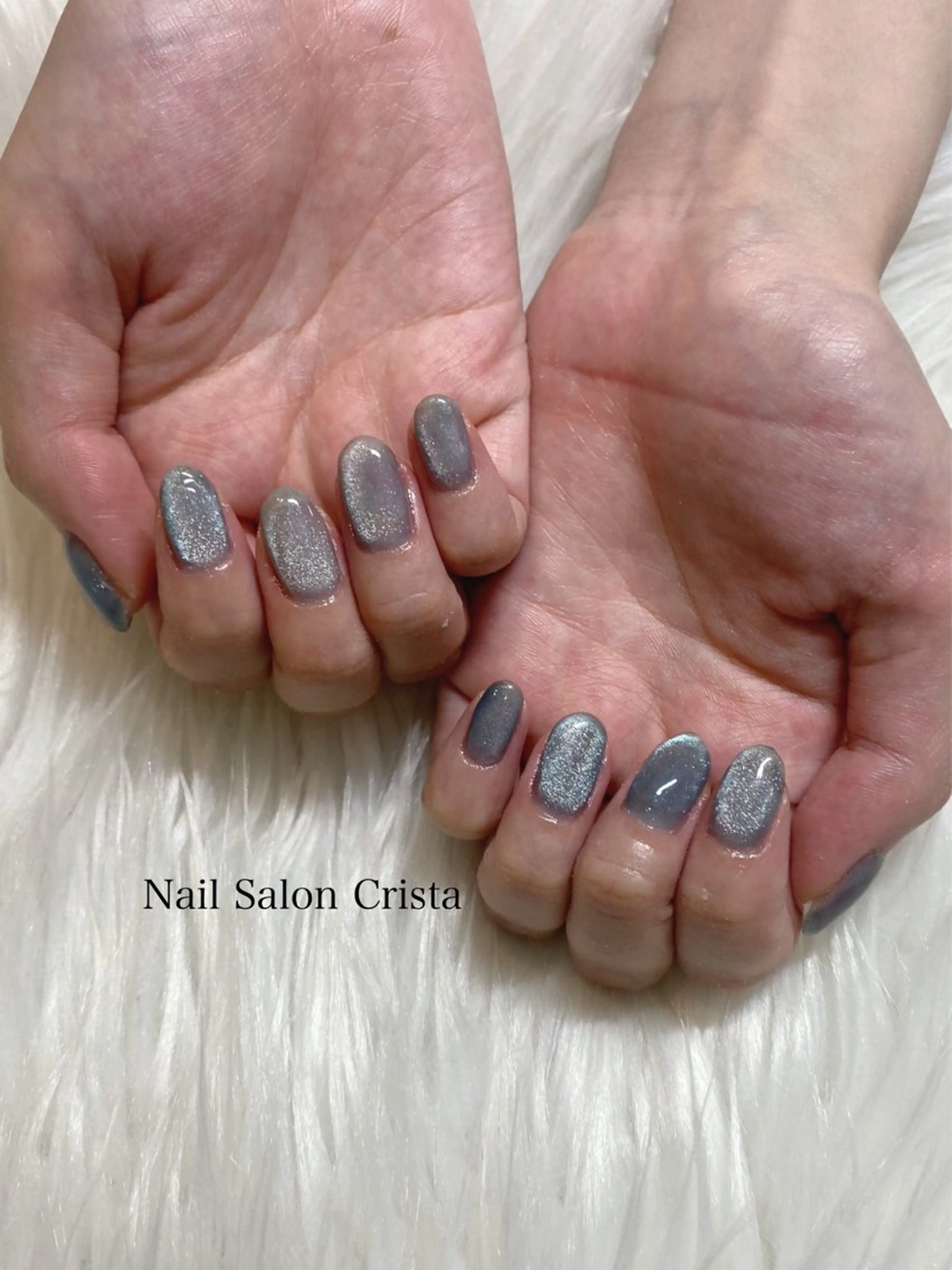 ネイル ブルー ジェルネイル マグネットネイル パラジェル ハンドネイル CRISTA所属・CRISTA MOMOのネイルデザイン