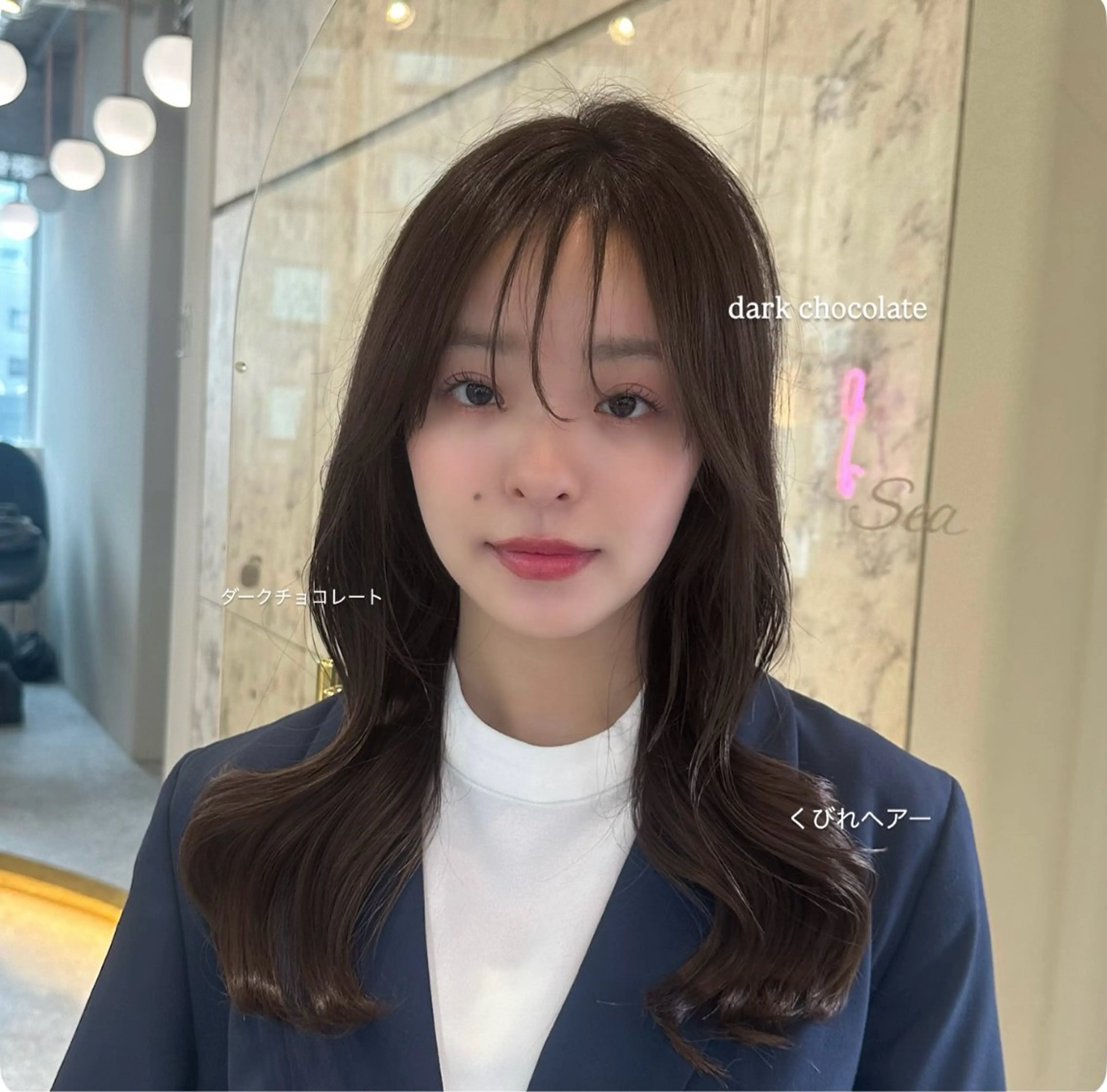 セミロング カラー ブラウンカラー 透明感カラー グレージュ くびれヘア 🫧韓国ミディアム カット🫧/ナナミのヘアスタイル