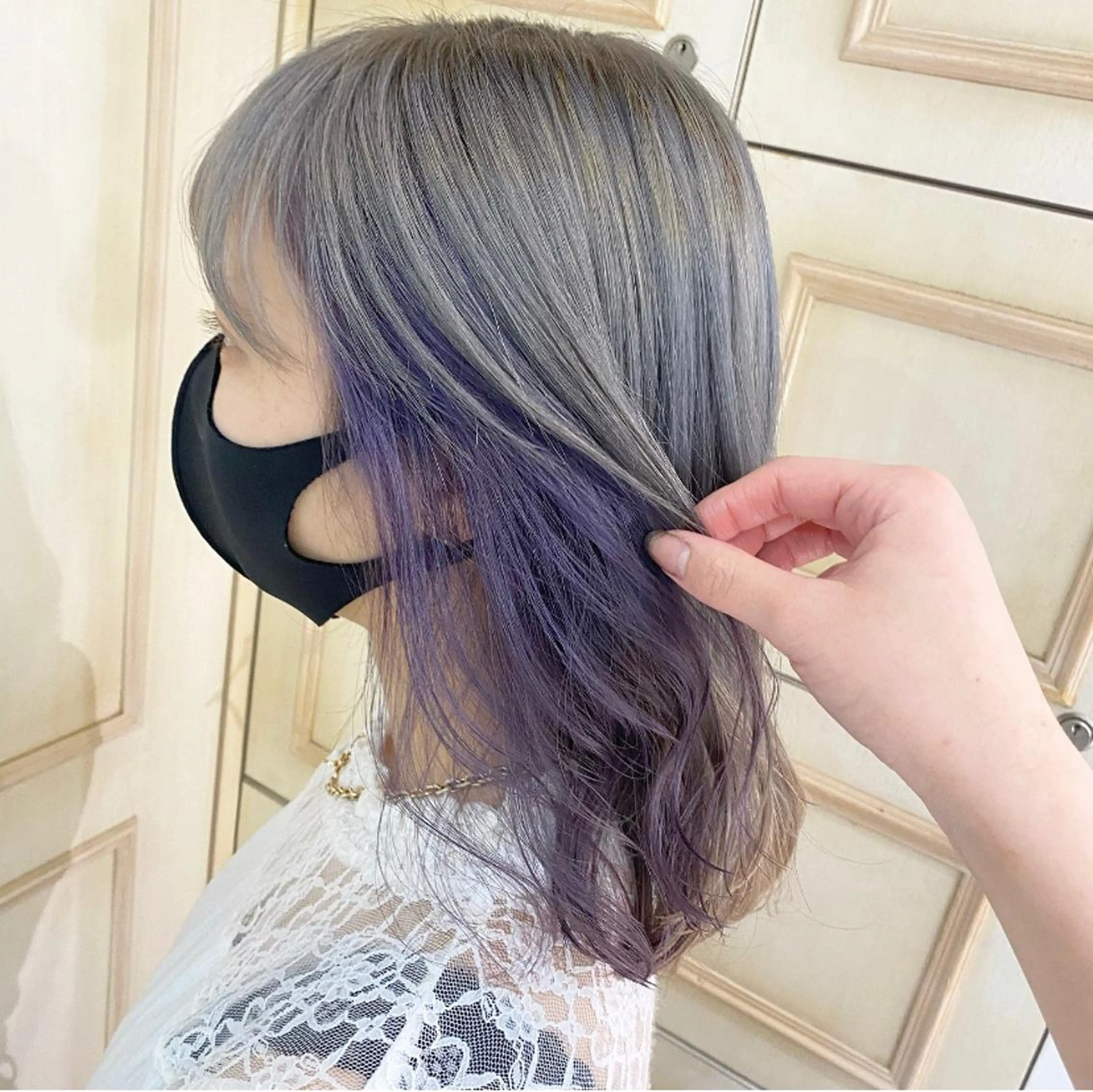 セミロング カラー ヘアアレンジ 透明感カラー 古山 結季🌙🖤のヘアスタイル