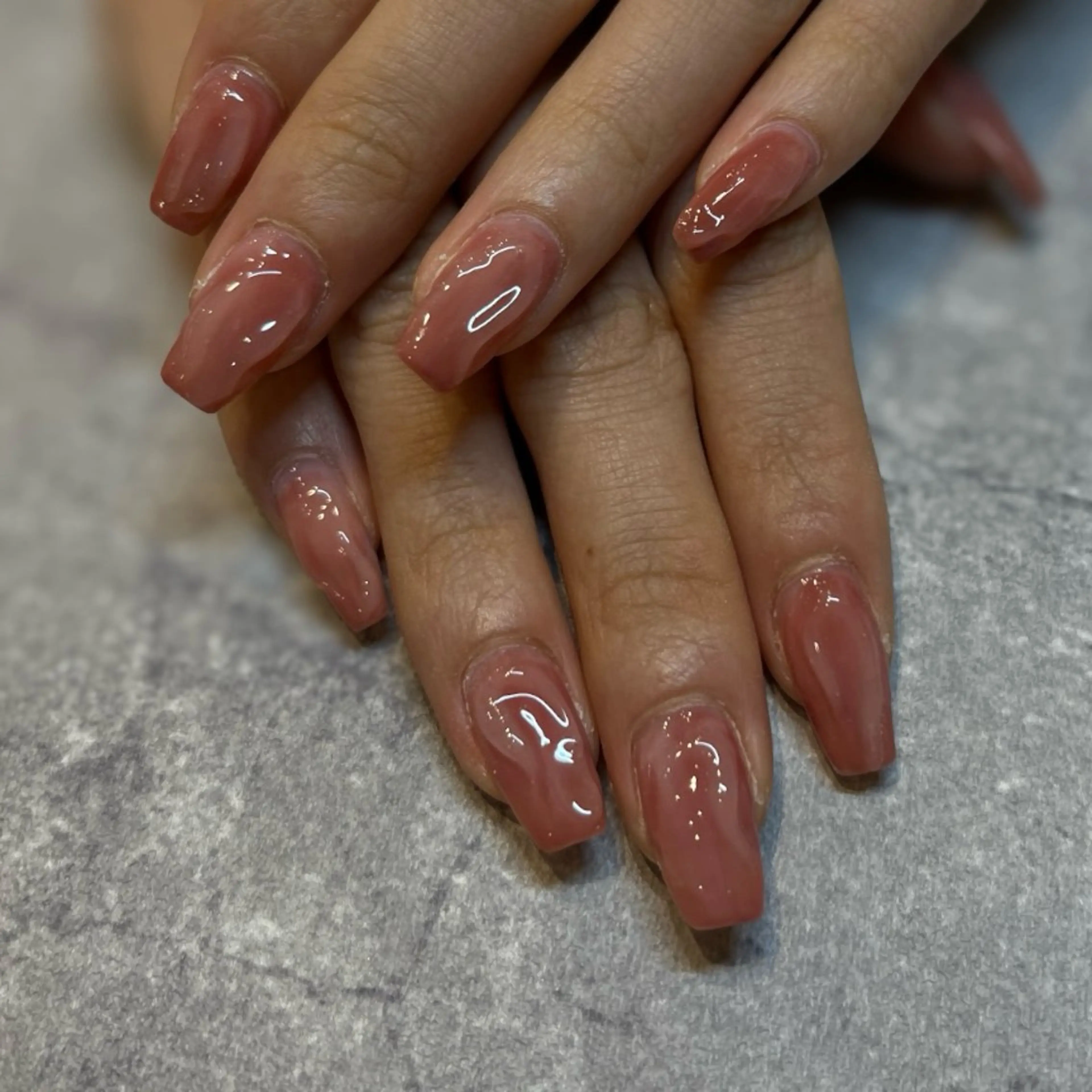 ネイル ブルー ピンク mieux MAOのネイルデザイン