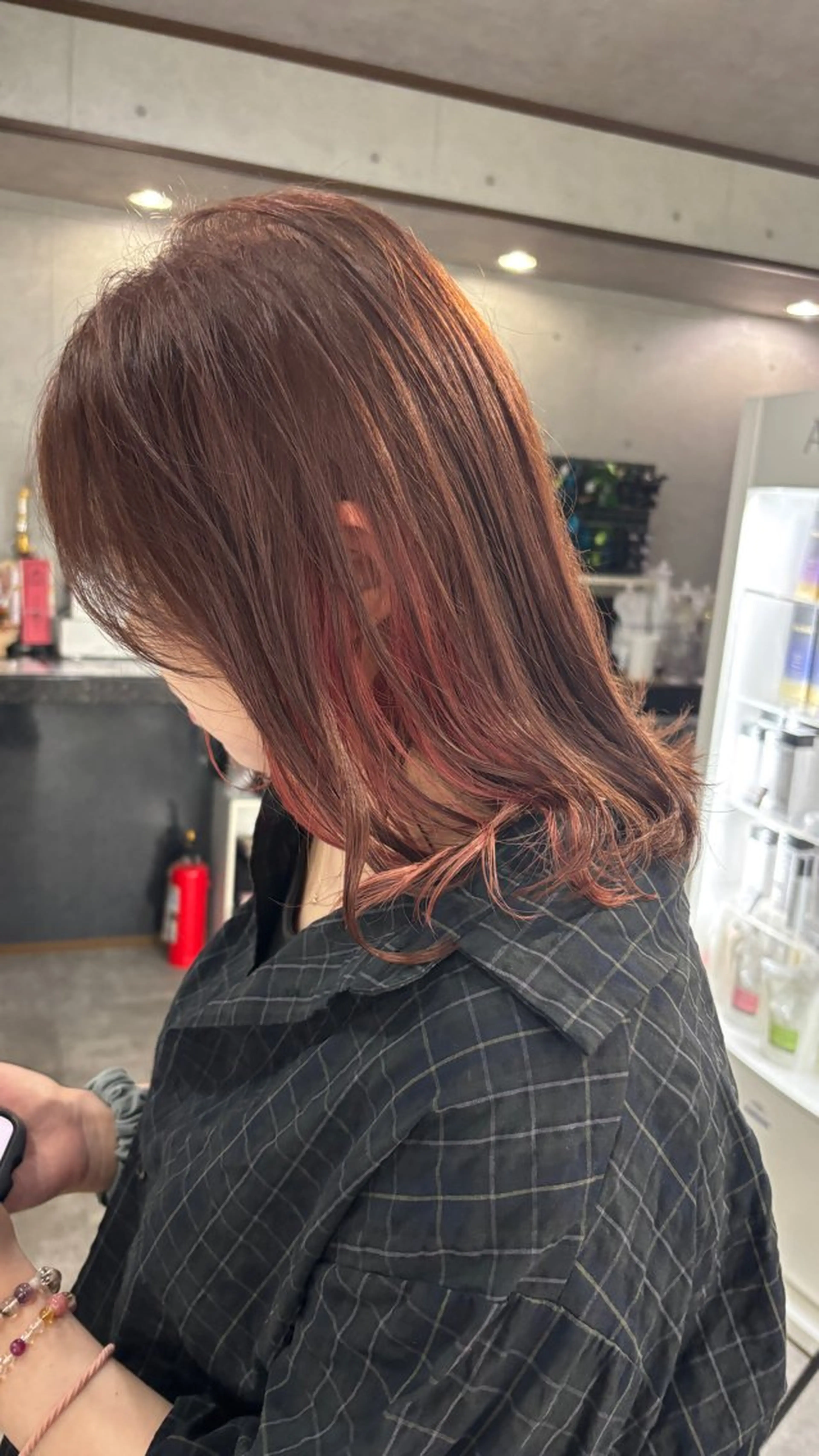 ミディアム ショートボブ ボブ ハイライト 髪質改善 レイヤーカット REVE美容室 REVEマツエクのヘアスタイル