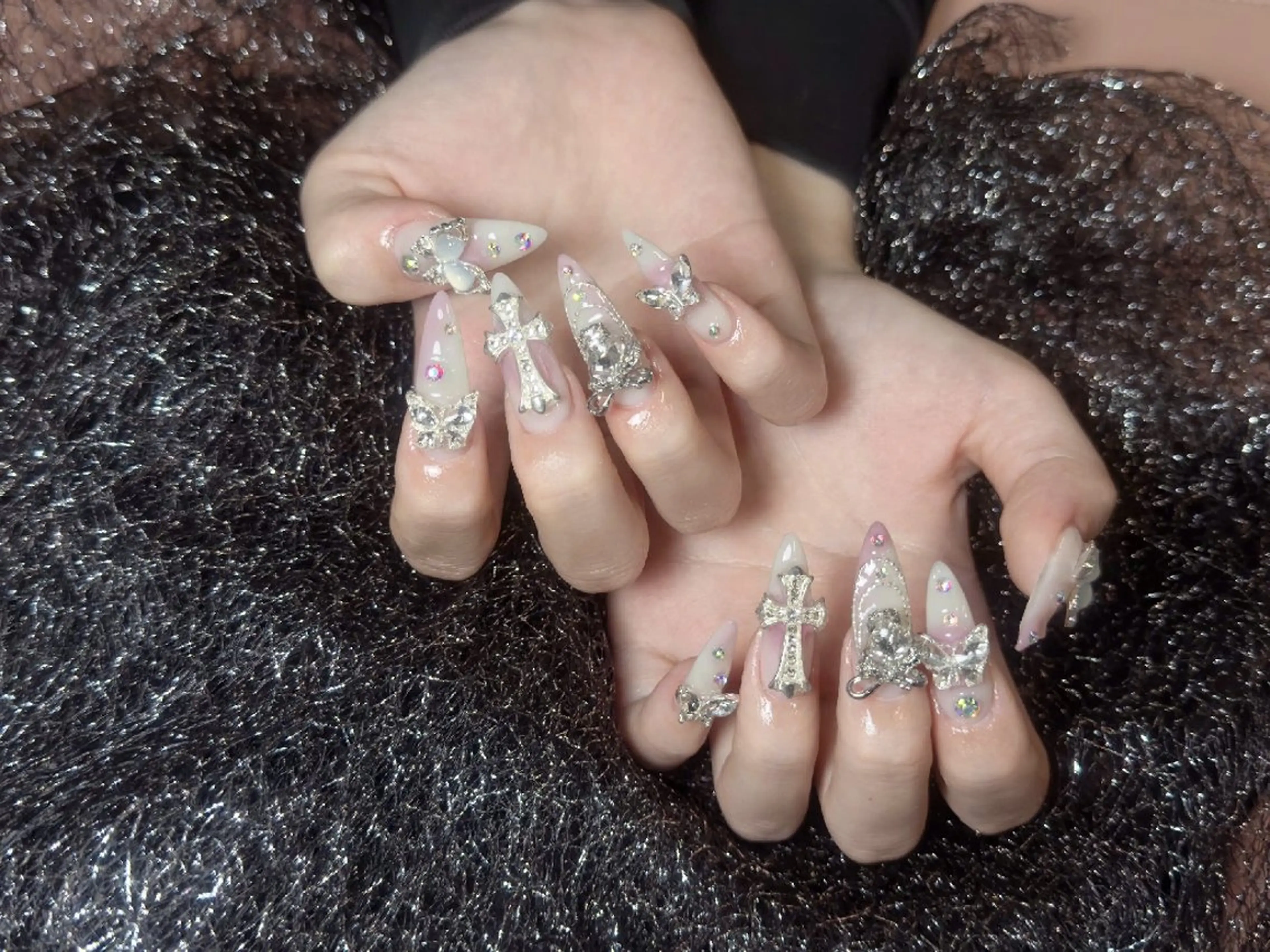 ネイル 成人式 フラッシュネイル フレンチネイル ジェルネイル グラデーション Lya Nail_ Umikoのネイルデザイン