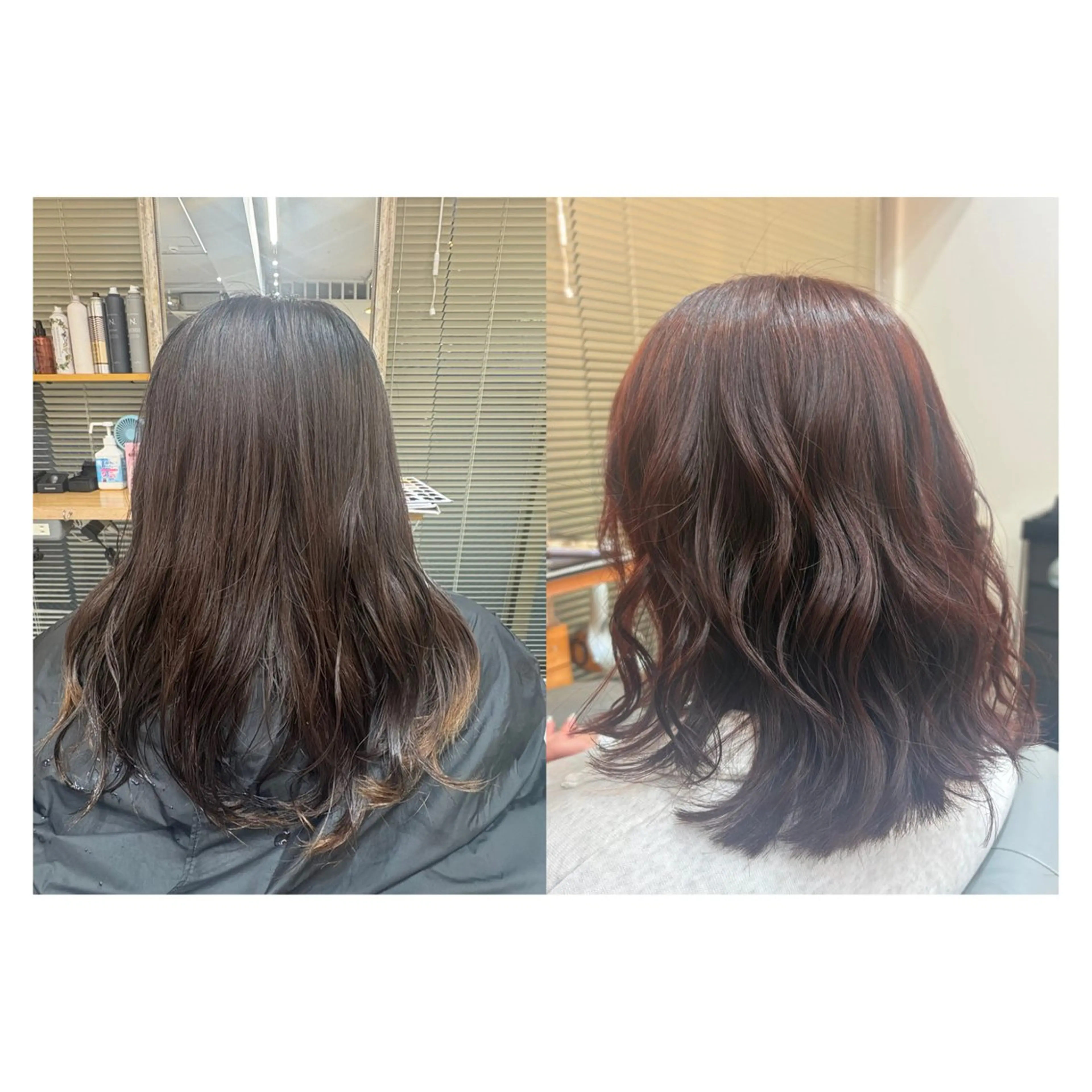 ミディアム レイヤーカット・ 縮毛矯正 星野のヘアスタイル