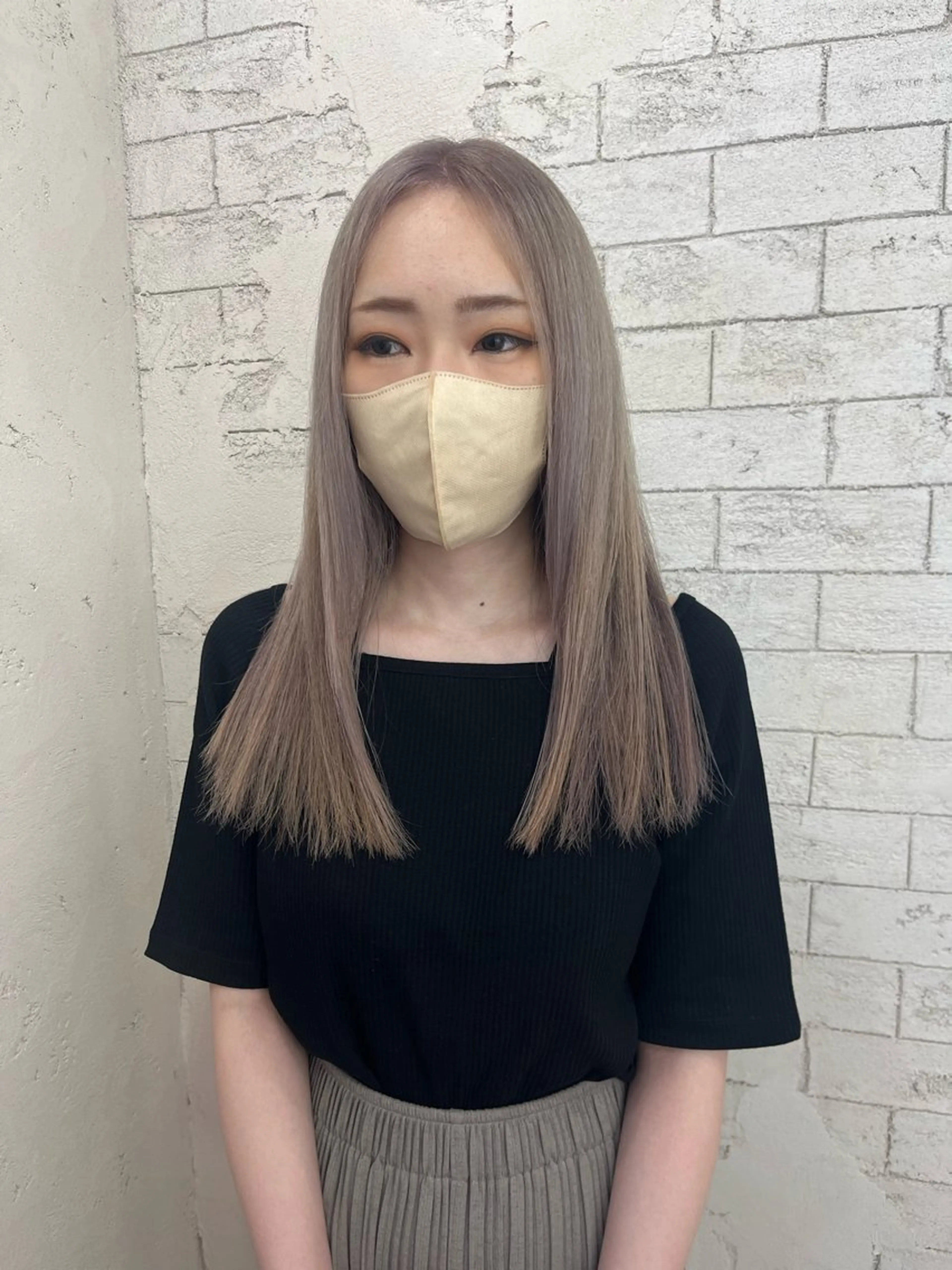 セミロング カラー 🦋YUI 髪質改善 ブリーチ　着付け🦋のヘアスタイル