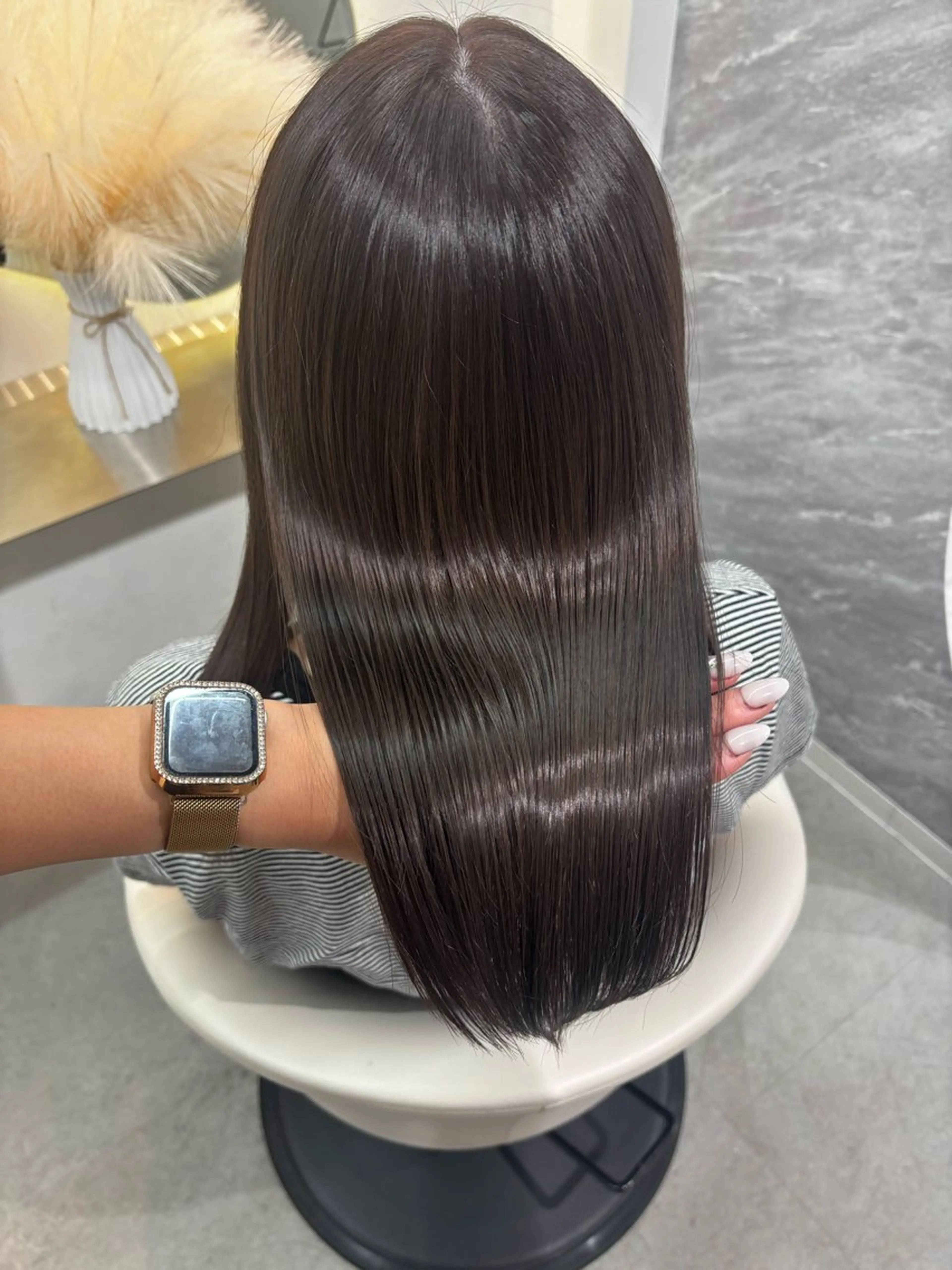 セミロング カラー パーマ ヘアアレンジ メンズ 🤍韓国風レイヤー/ 艶髪🤍鳥越美羽のヘアスタイル