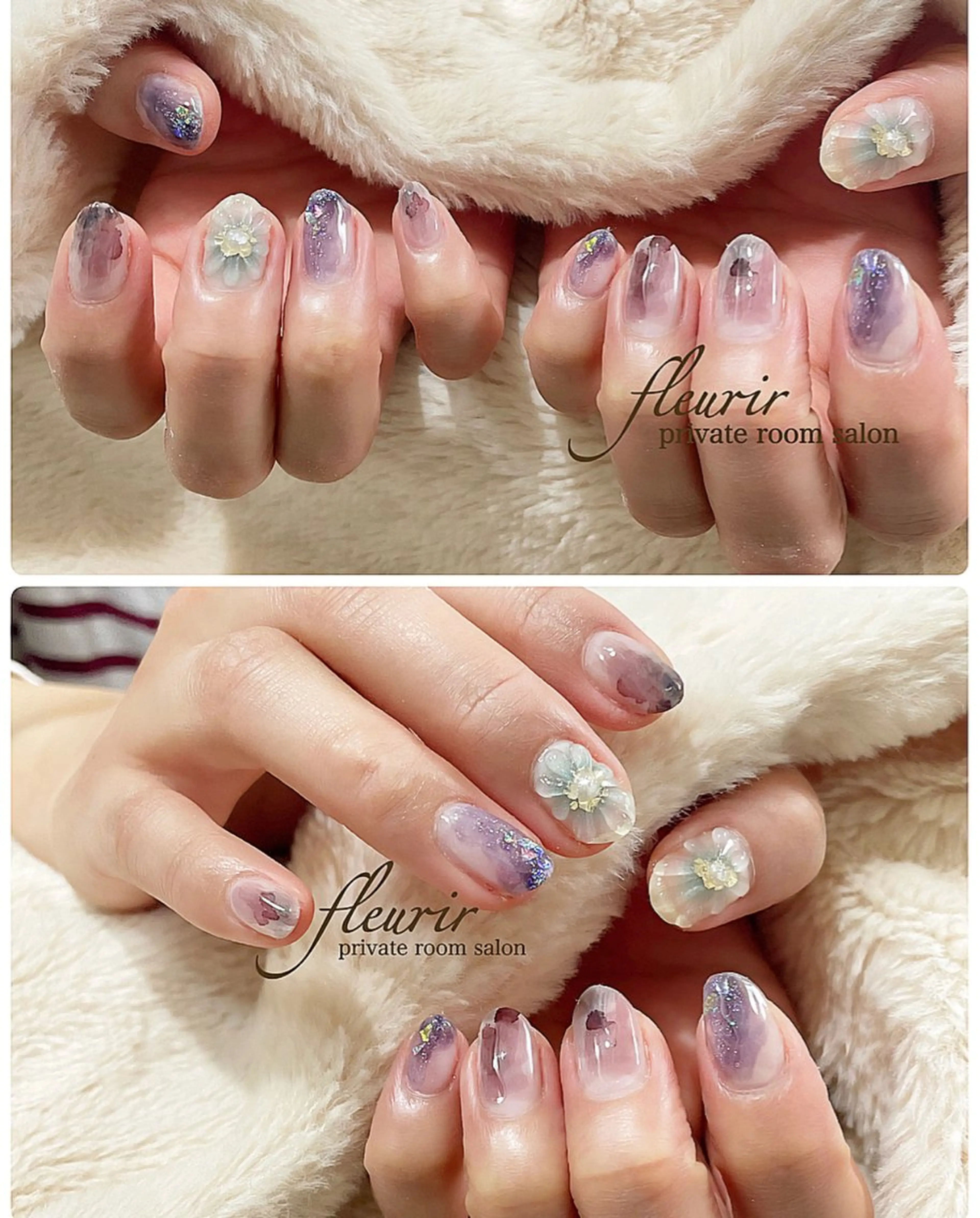 ネイル フラワーネイル フルリール 【プライベートサロンのネイルデザイン