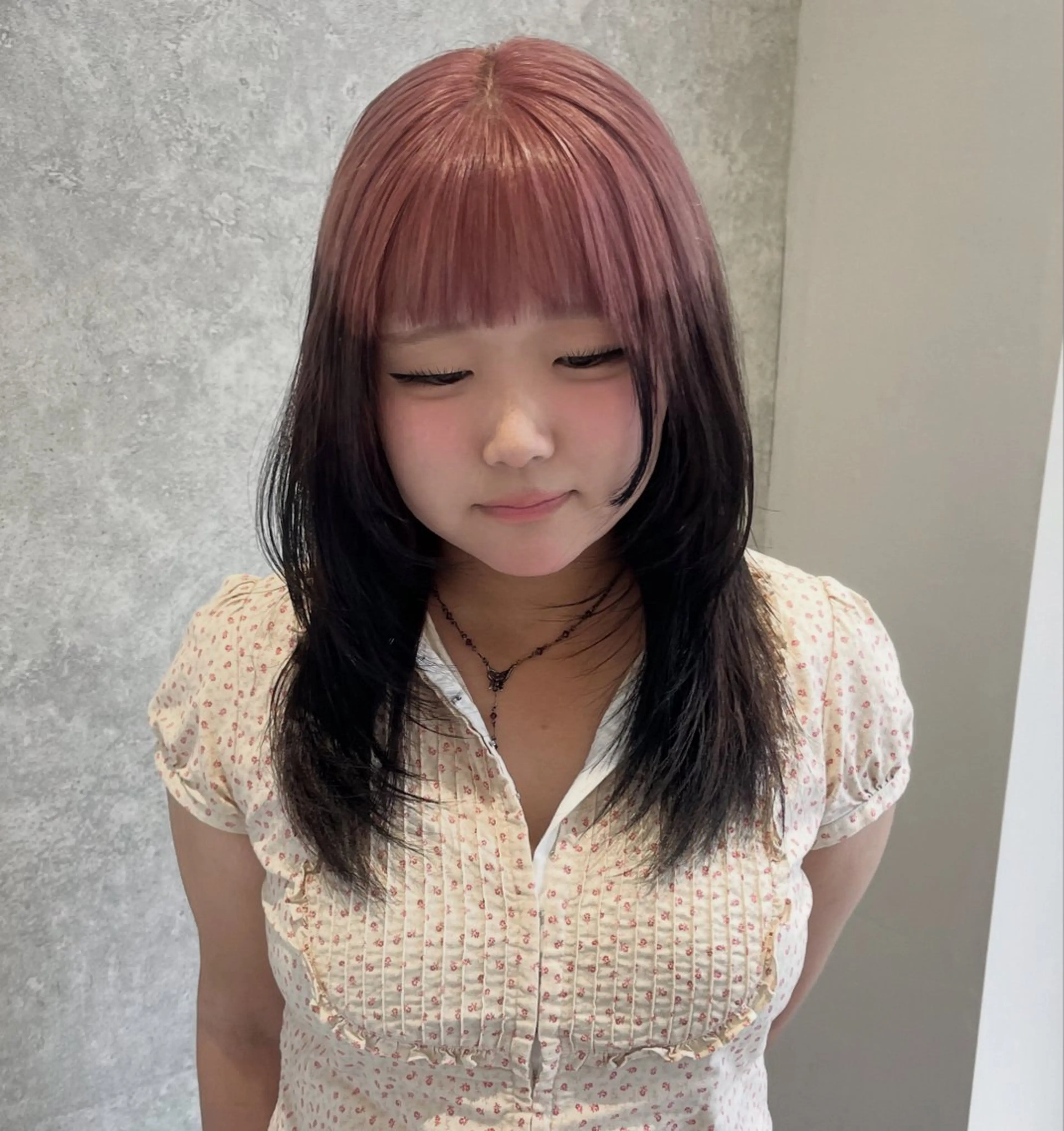 セミロング カラー ブラウンカラー ピンクカラー hiyori 【ﾌﾗﾐｭｰﾑ高崎】のヘアスタイル