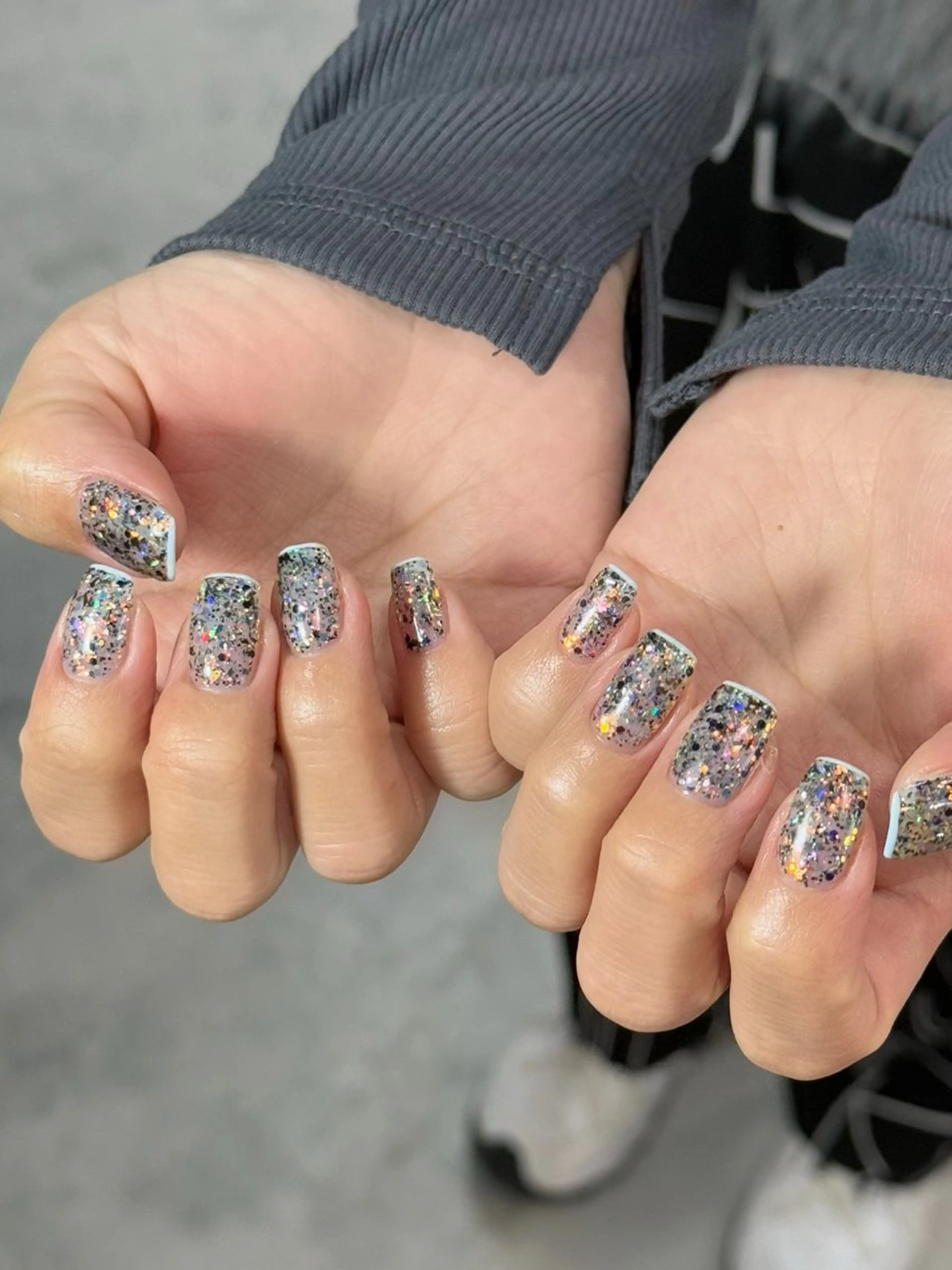 ネイル フレンチネイル ラメ(グリッター) MISATO ネイリスト福岡/薬院のネイルデザイン