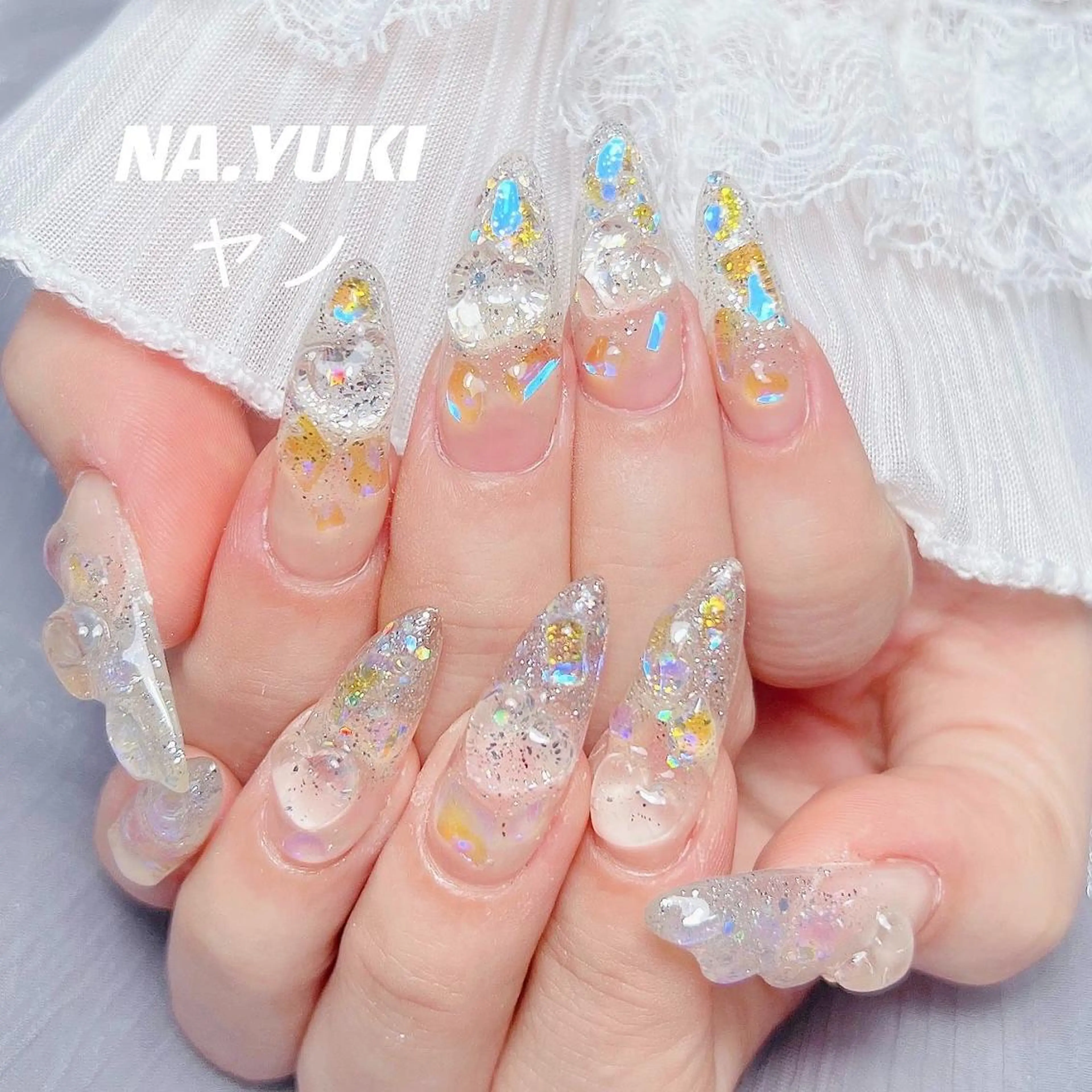 ネイル ロング ハンドネイル 🎀 moo~ 🎀のネイルデザイン