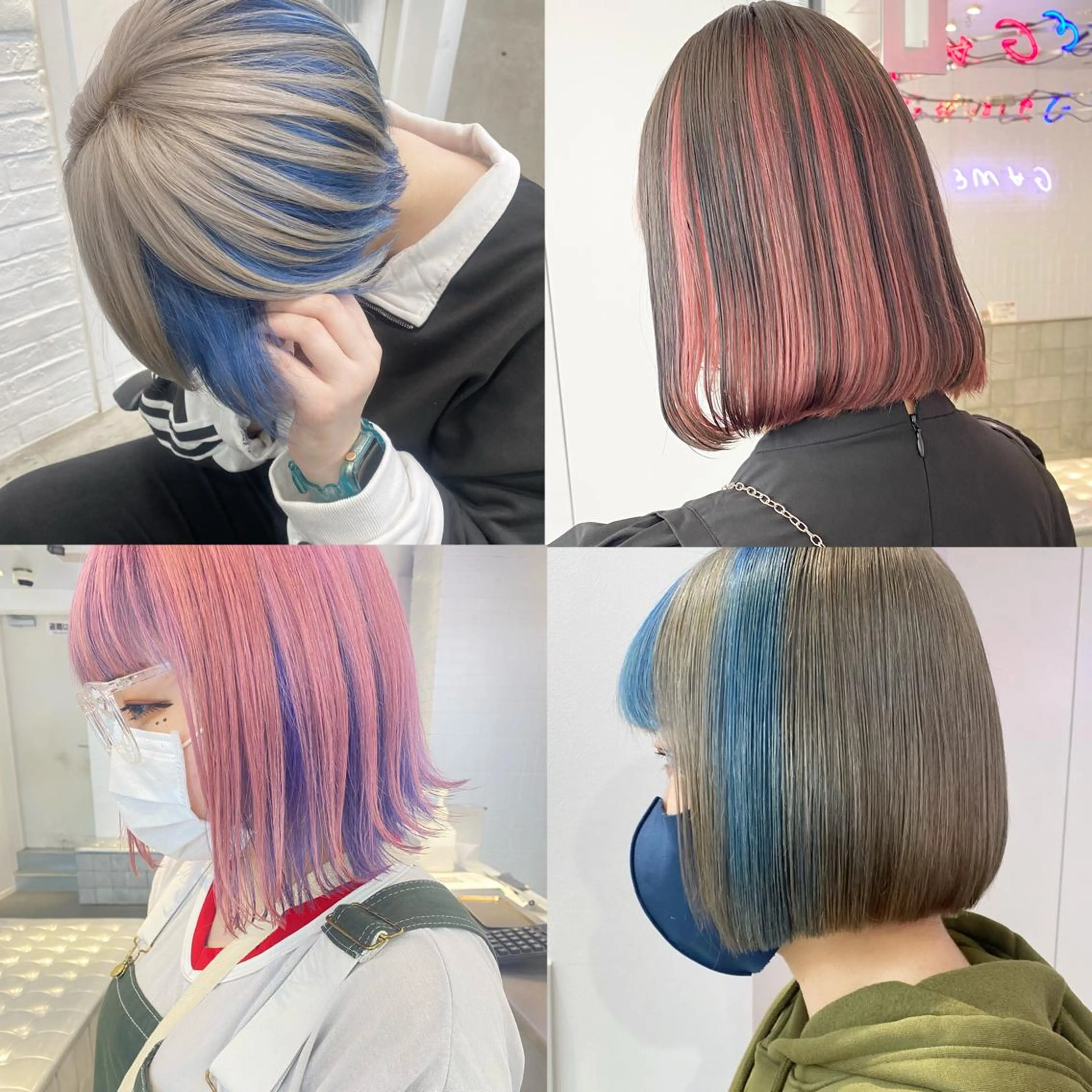 ショート カラー パーマ デザインカラー インナーカラー ツートーンカラー ヘアカラー トリートメント 🎨ハイトーン/ 切りっぱなし みつきのヘアスタイル