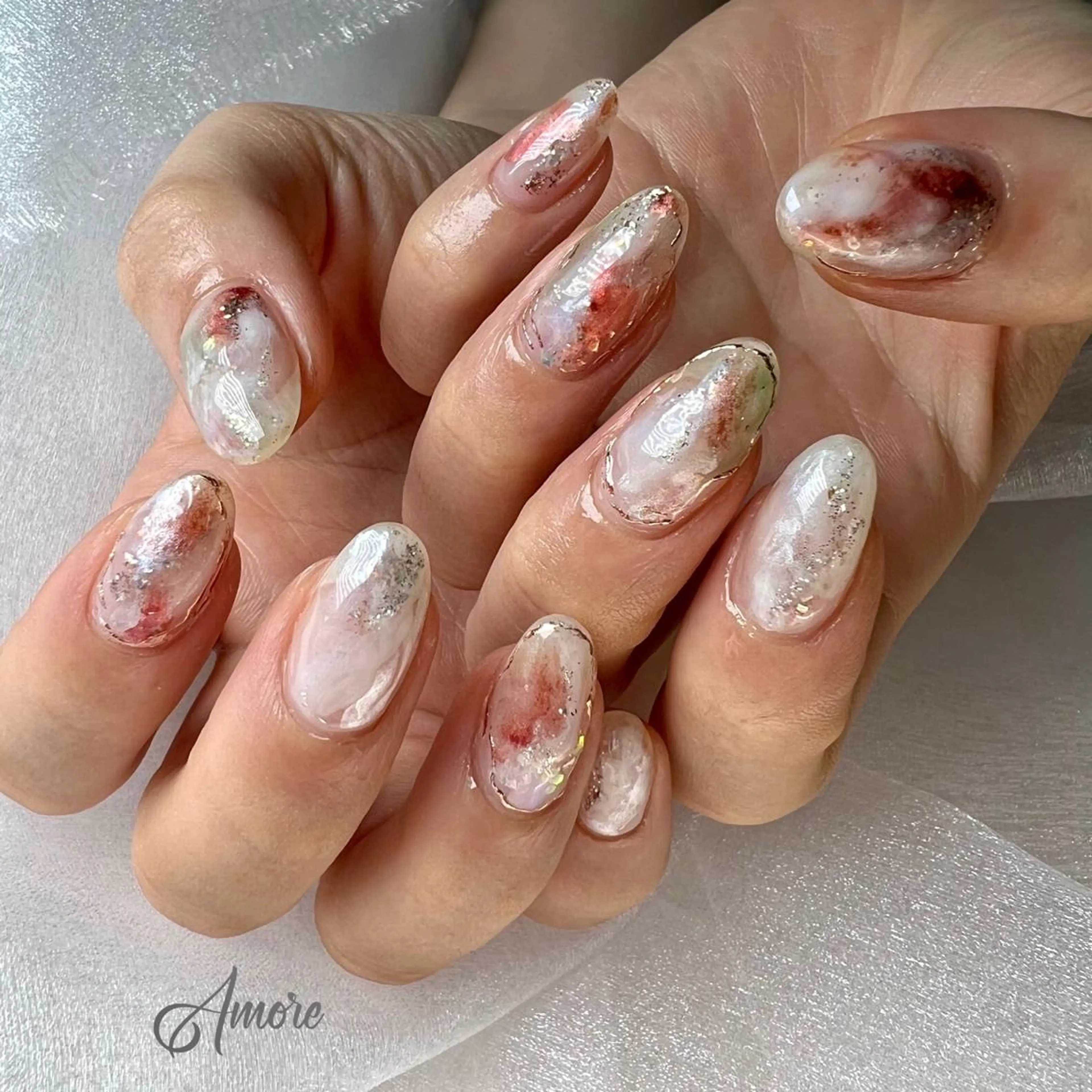 ネイル ジェルネイル 韓国ネイル ミラーネイル オフィスネイル パラジェル You kyehwaのネイルデザイン