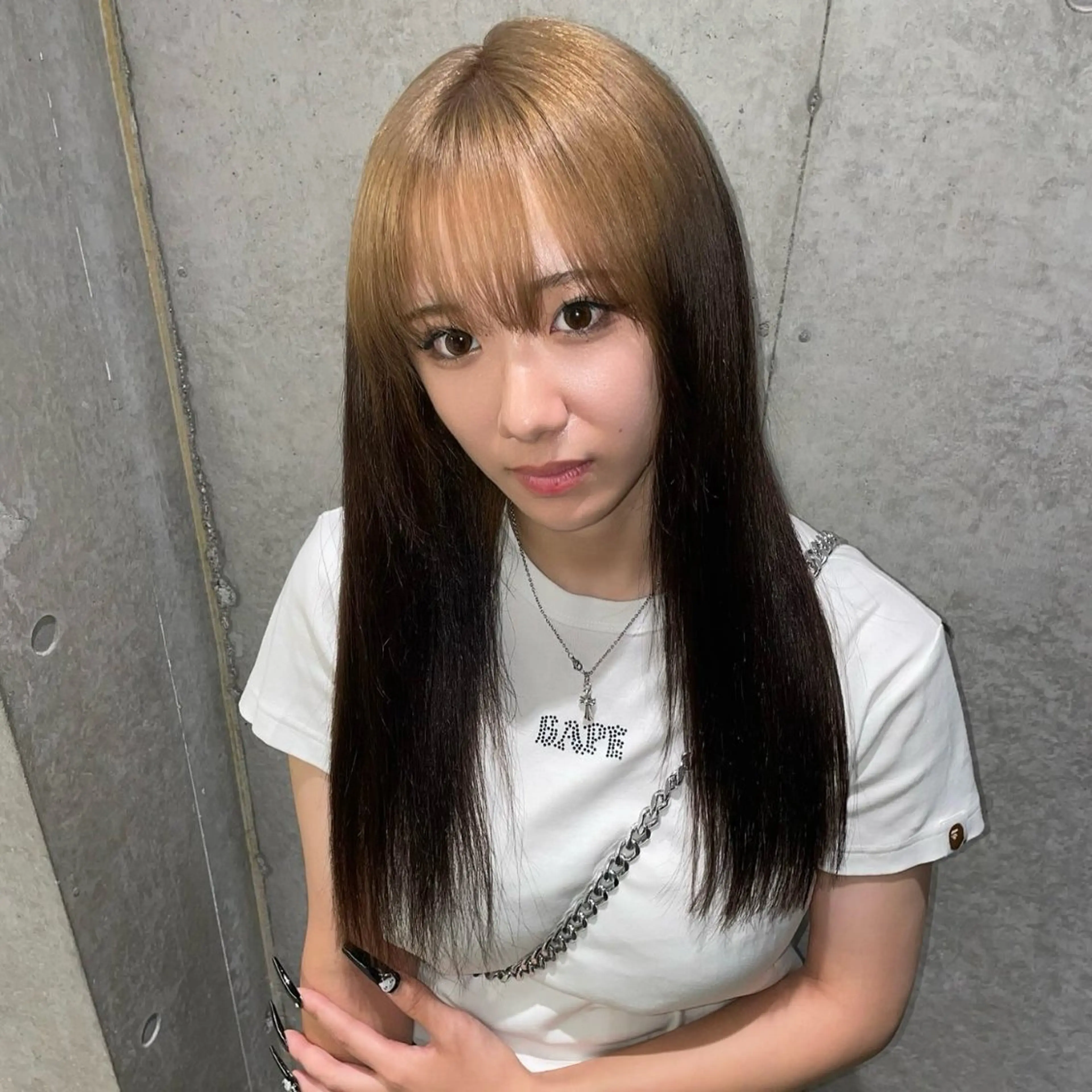 ロング カラー デザインカラー ロング カット ヘアカラー トリートメント Mizobe misakiのヘアスタイル