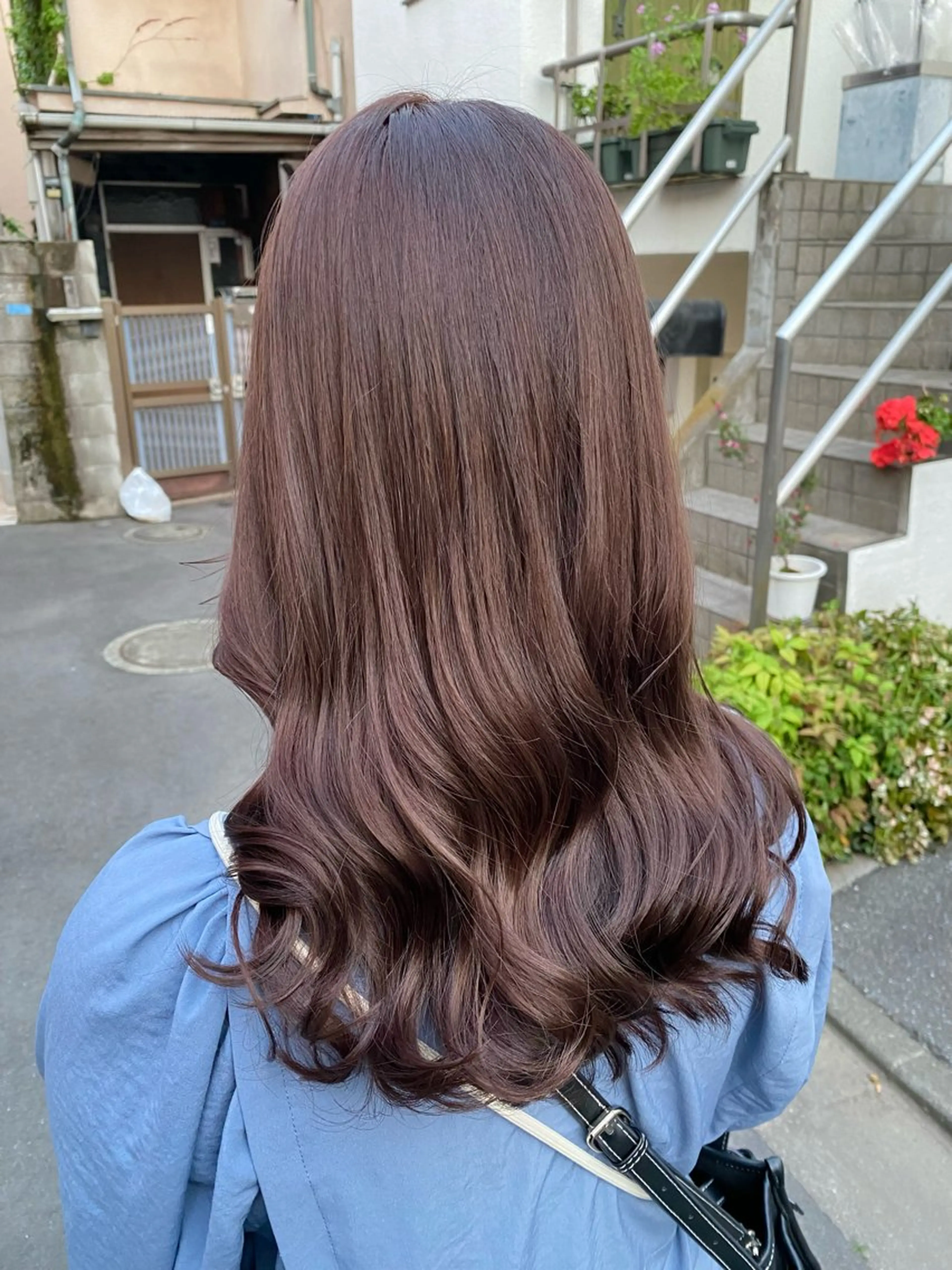 セミロング カラー ベージュカラー ブリーチ ダブルカラー ラベンダーカラー ラベンダーベージュ カット ヘアカラー トリートメント グレージュ/レイヤー /韓国ヘア/RISAのヘアスタイル