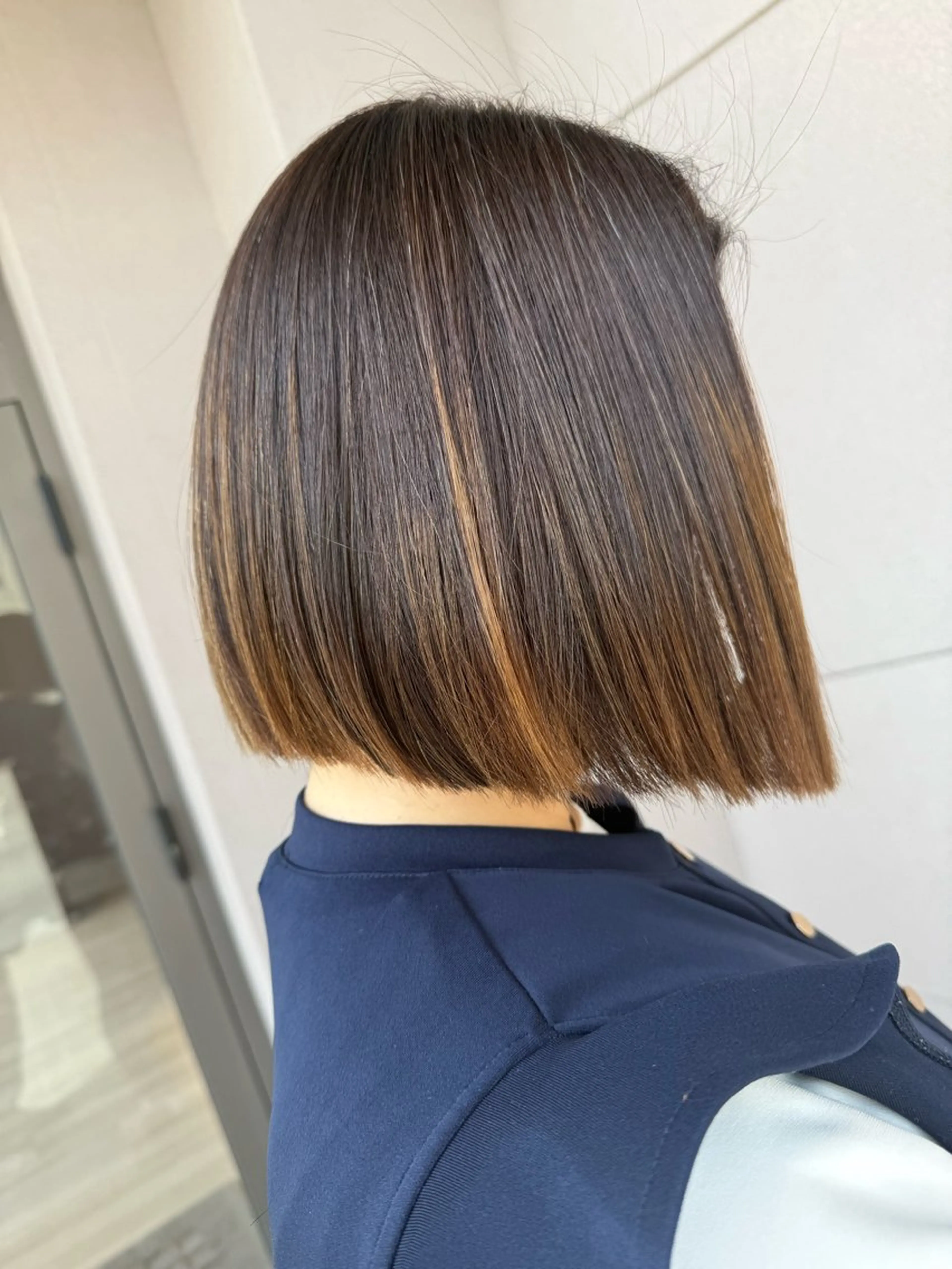 ショート 切りっぱなしボブ ボブ 縮毛矯正 カット 縮毛矯正 Lien.テラダ 各務原スタイリストのヘアスタイル