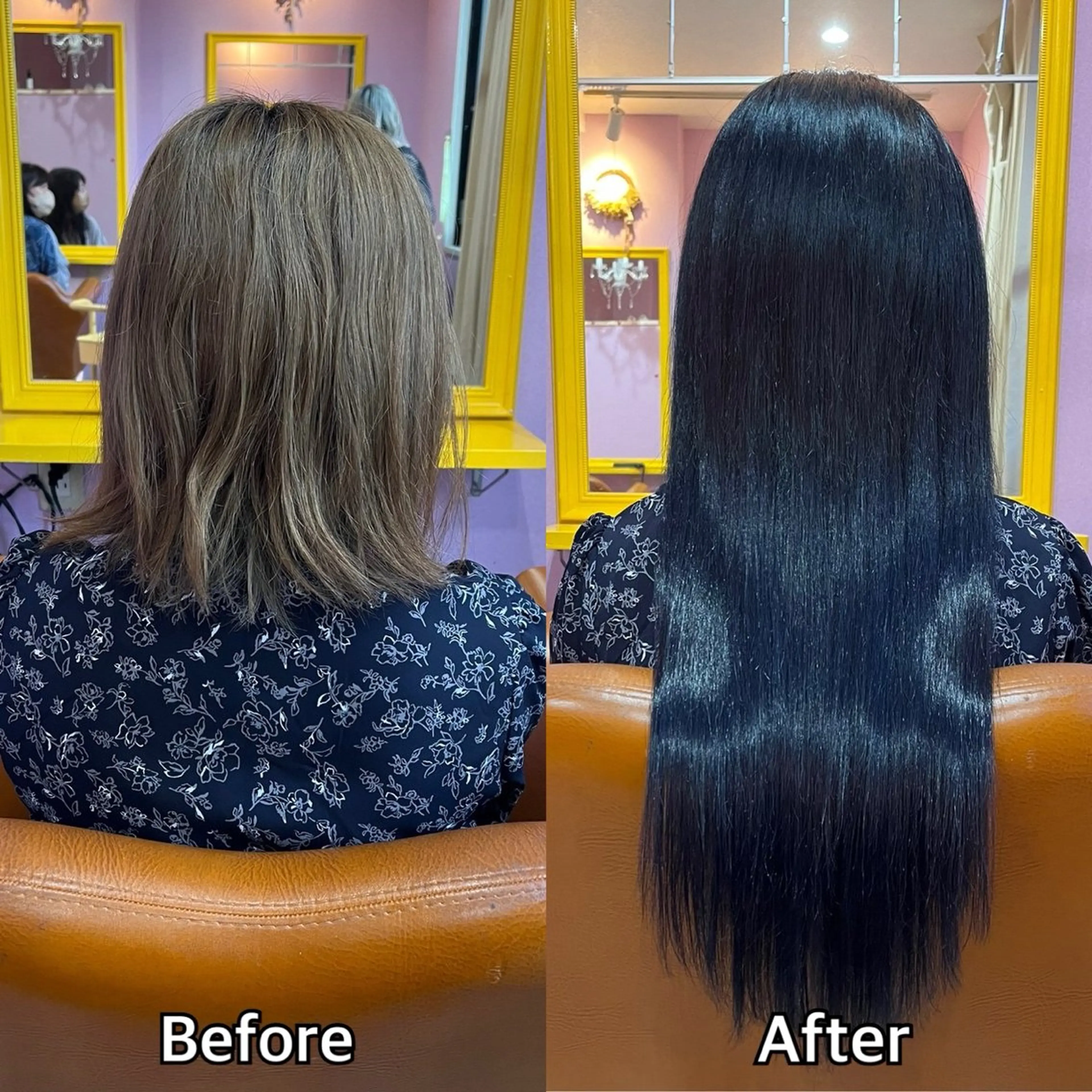 ロング シール＋ちび編み込み エクステ梅田🐨のヘアスタイル