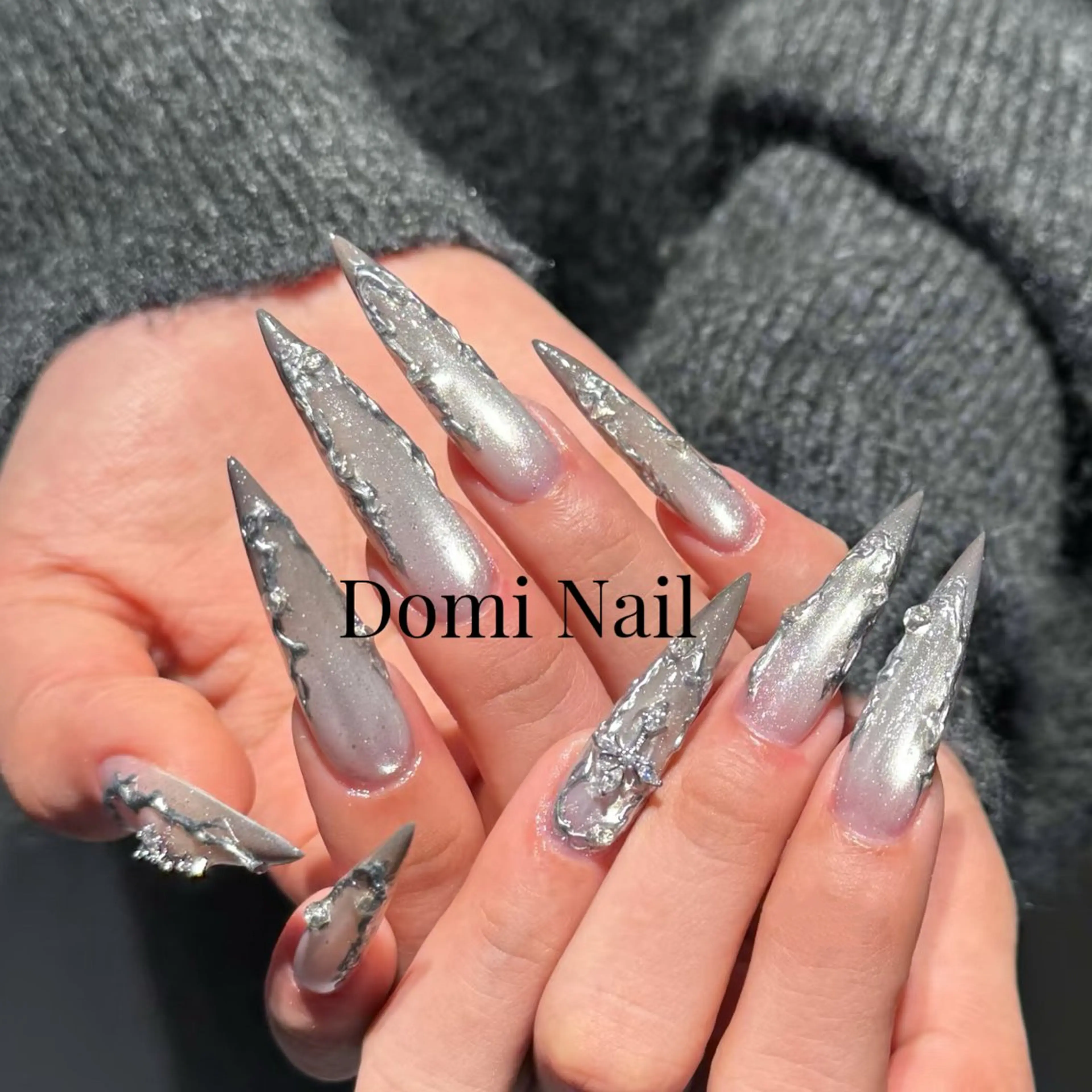 ネイル ロングネイル 持ち込み ネイルチップ ハンドネイル Domi Nail Salonのネイルデザイン