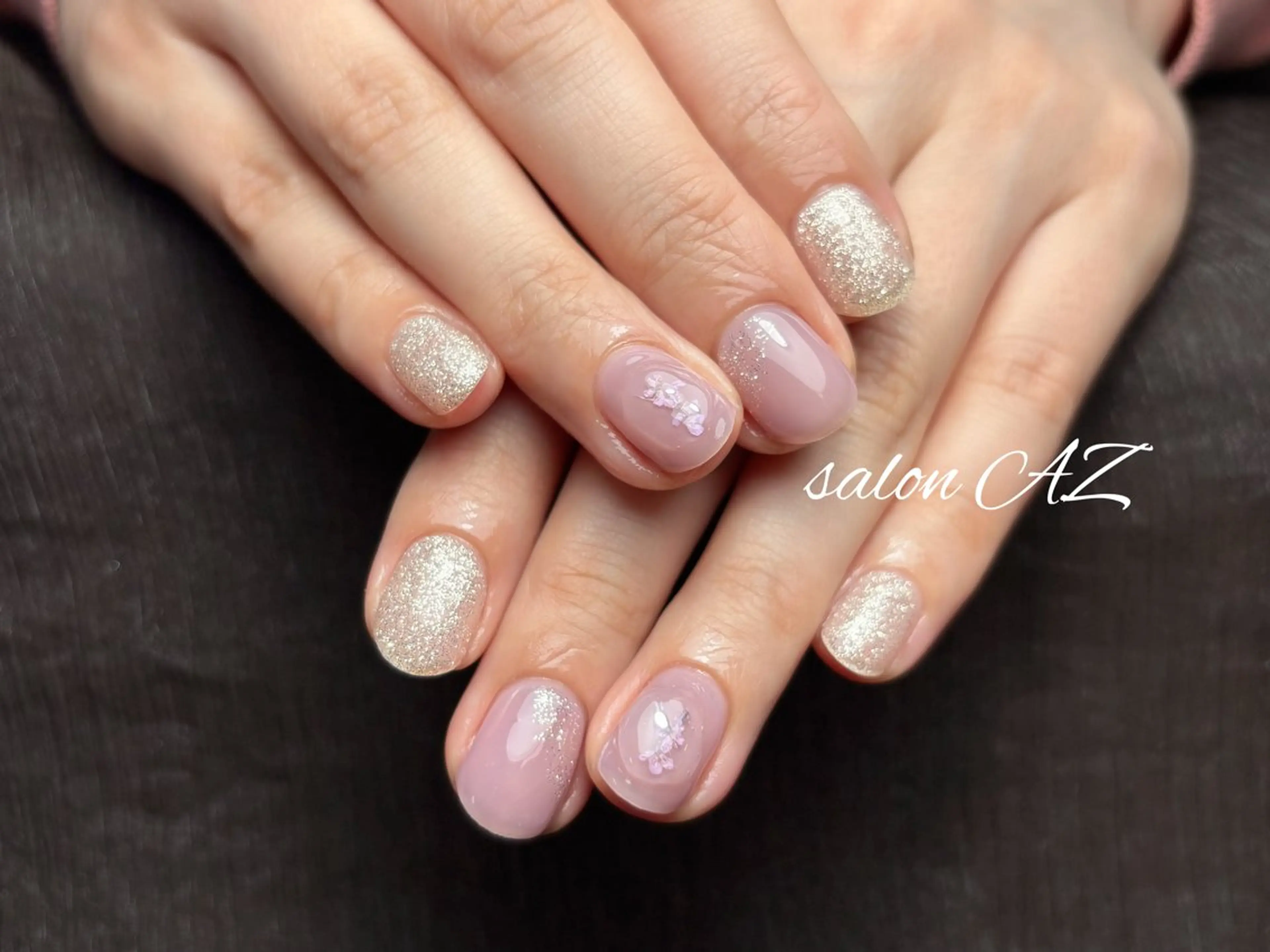 ネイル 桜ネイル 長さ出し フットネイル フレンチネイル ジェルネイル salon AZのネイルデザイン