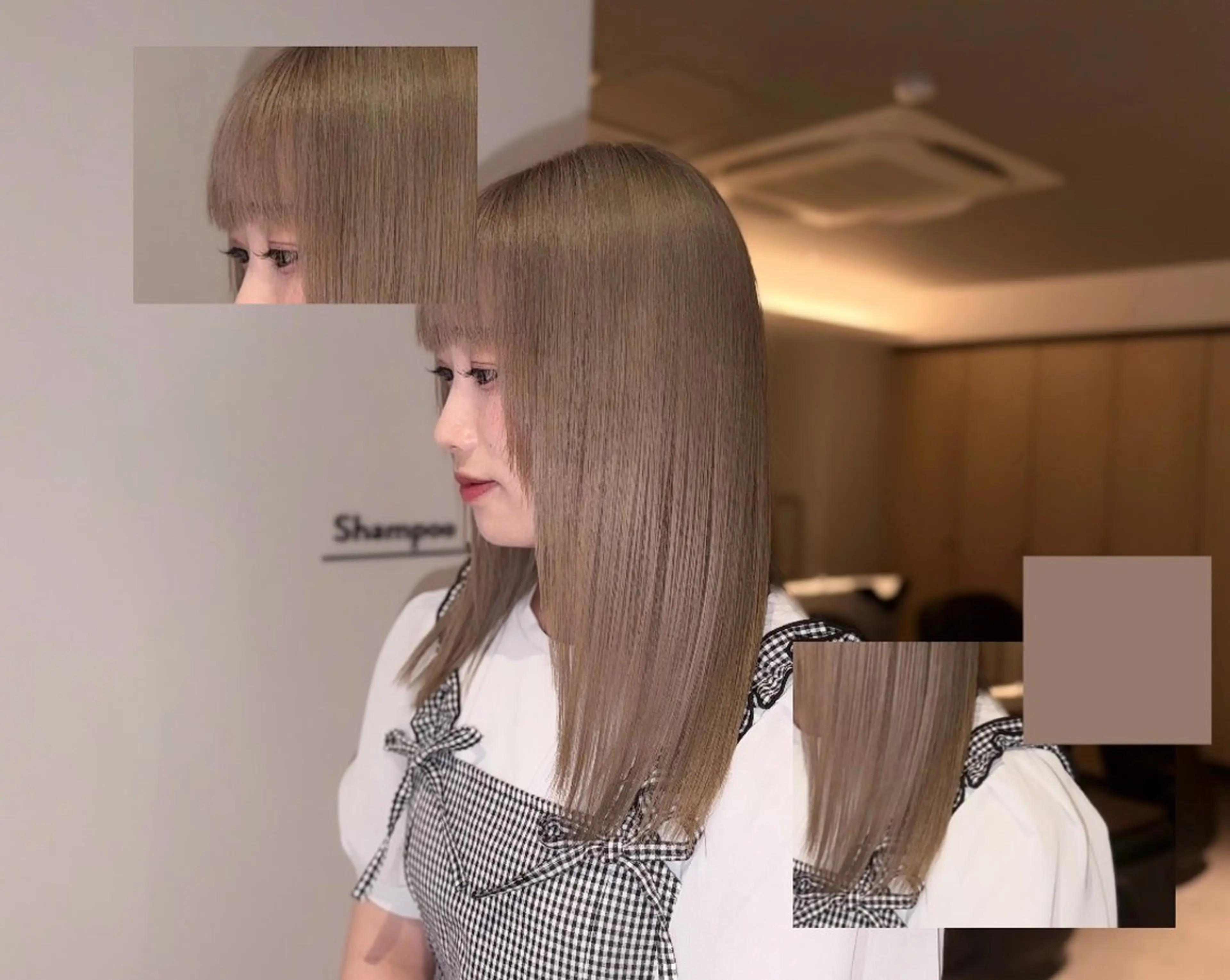 ミディアム カラー ヘアカラー トリートメント 岡山ハイトーン・ ルーツカラー/こもものヘアスタイル