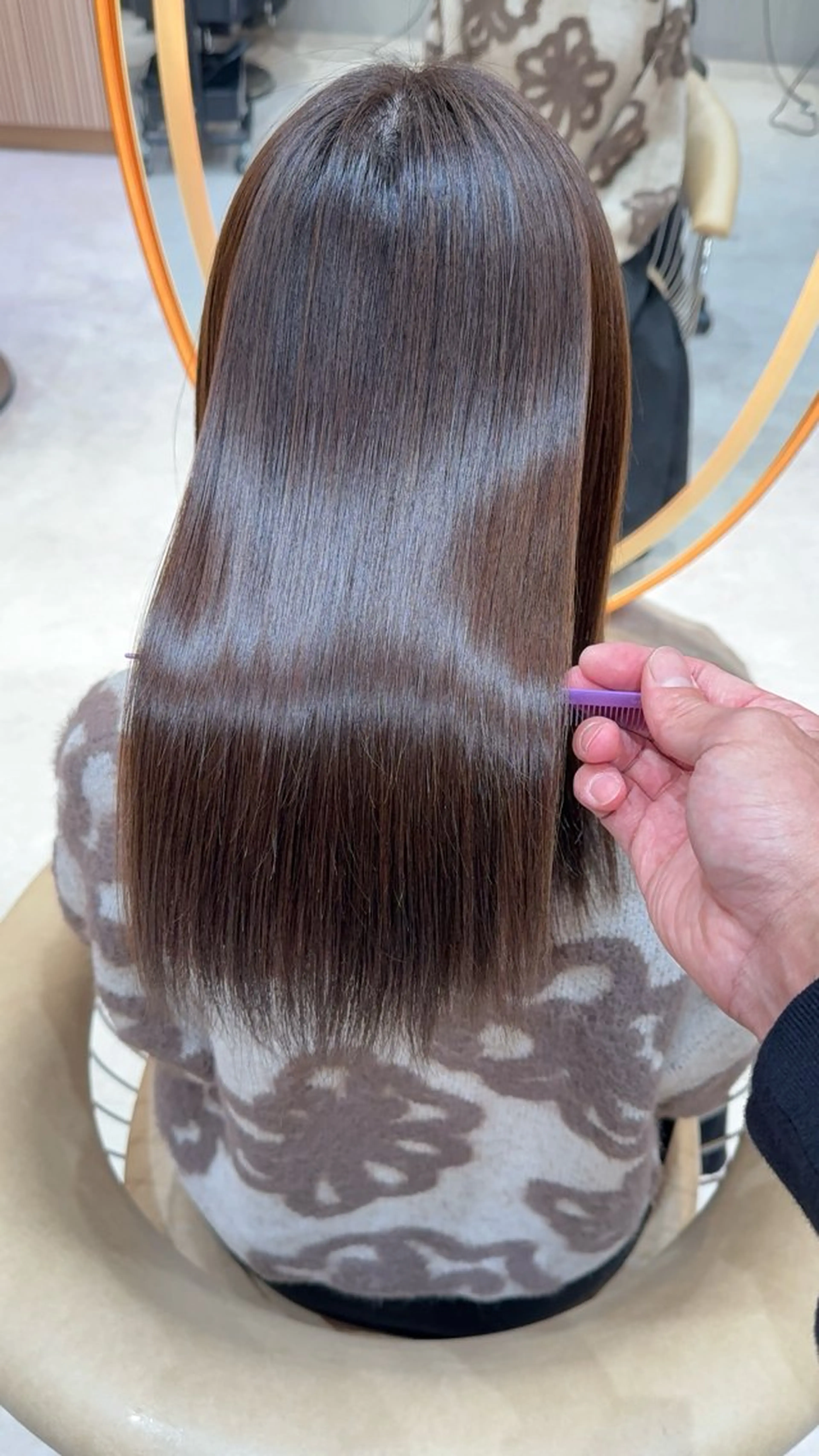 セミロング カラー カット ヘアカラー 縮毛矯正 レイヤー❣️縮毛矯 川村利幸のヘアスタイル