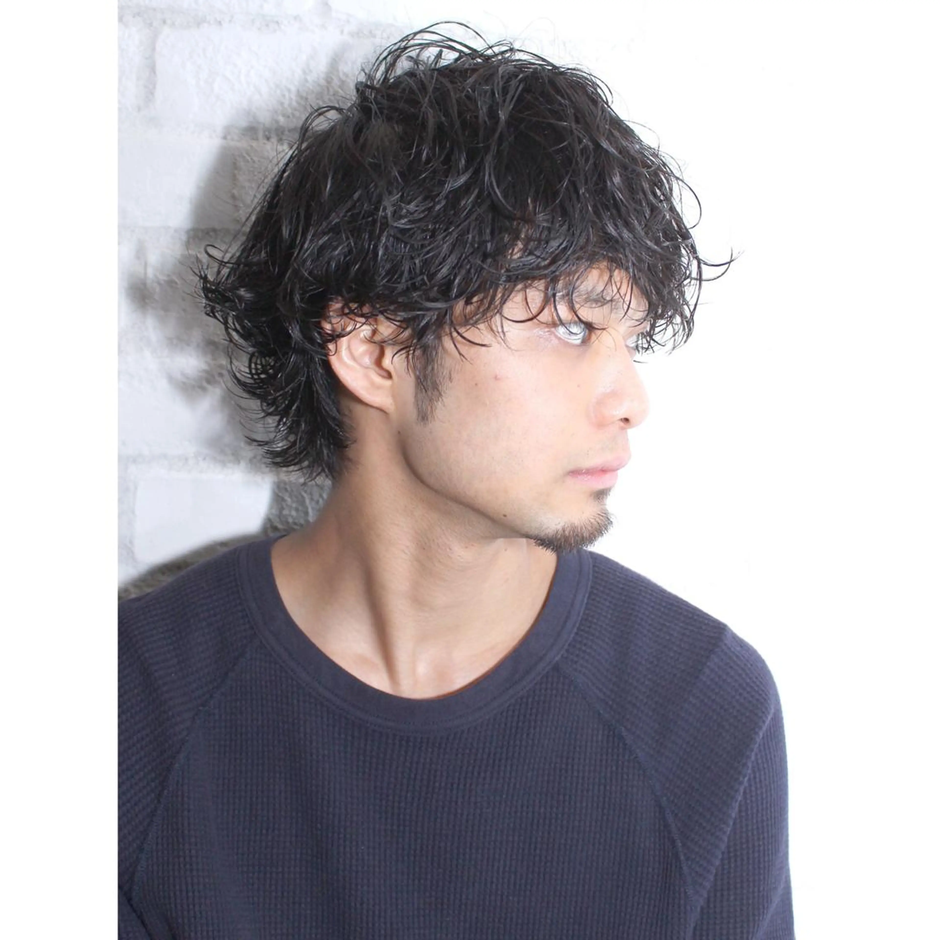 ミディアム カラー パーマ メンズ ミディアムパーマ メンズパーマ ITbyALBUM 中野店のヘアスタイル