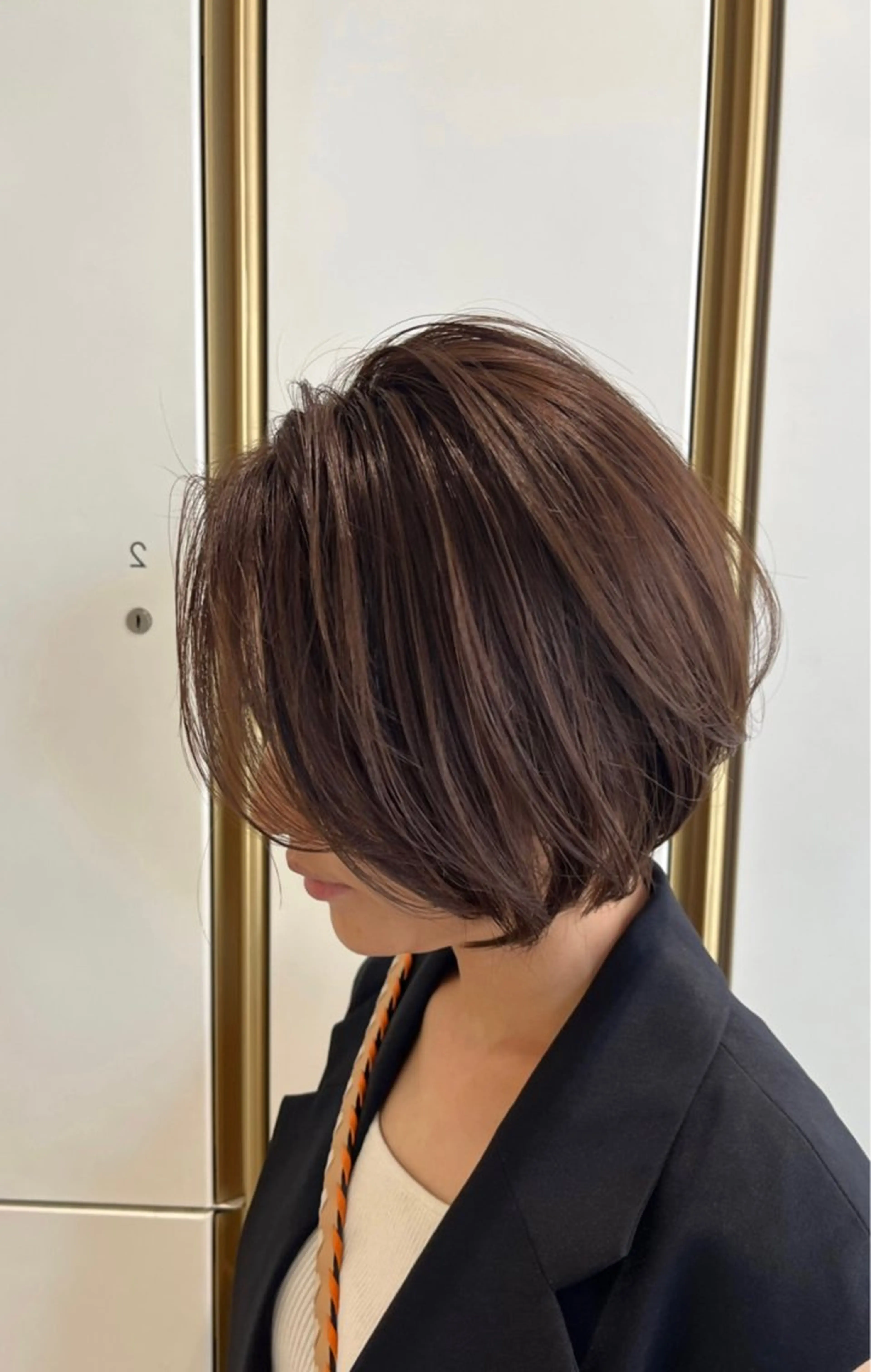 ショート カラー アッシュ アッシュブラウン ブラウンカラー 透明感カラー カット バレイヤージュ/ヘア アレンジ/shionのヘアスタイル