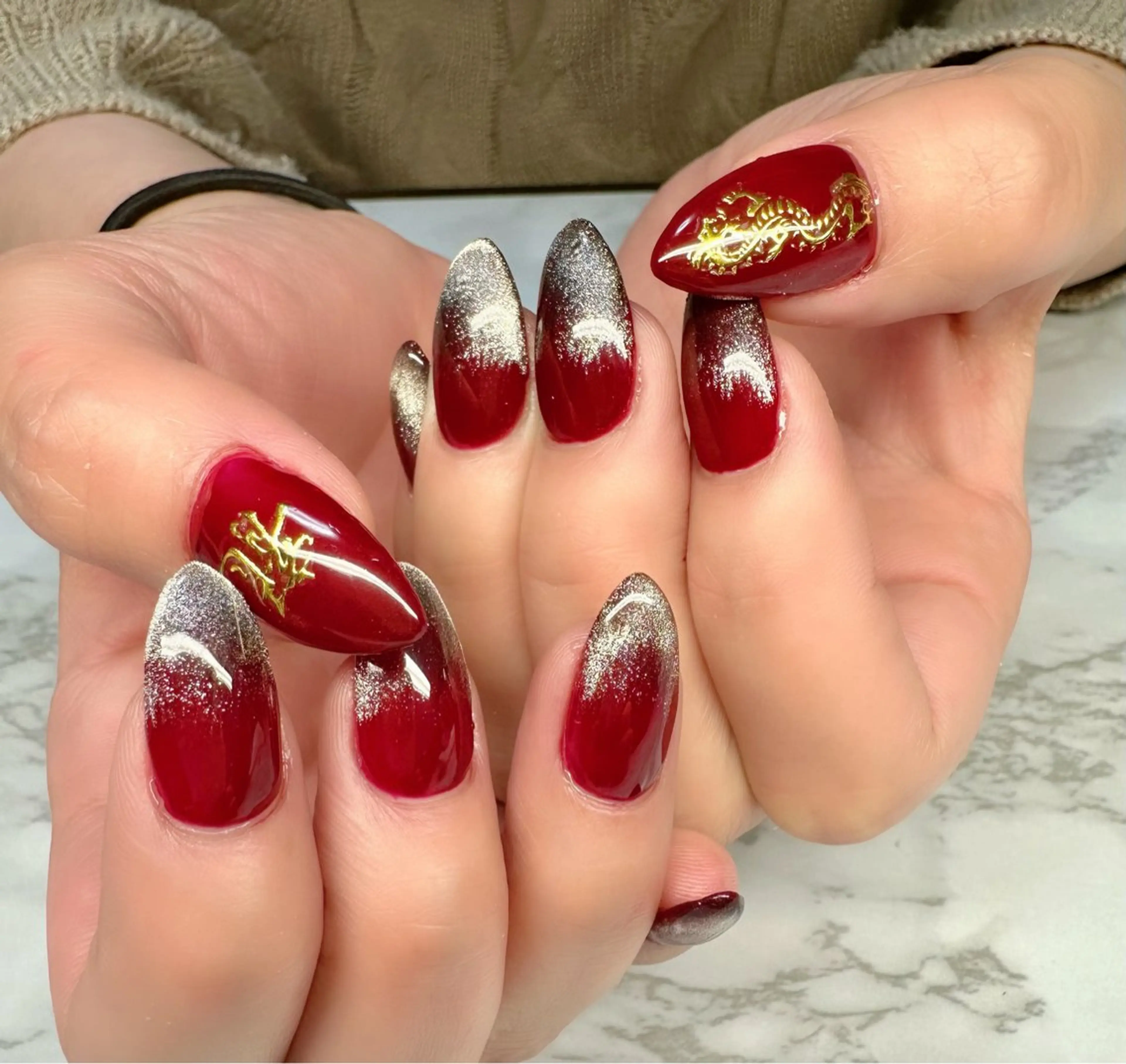 ネイル アートネイル オーロラネイル フレンチネイル ラメ(グリッター) マグネットネイル M.N_ nailのネイルデザイン