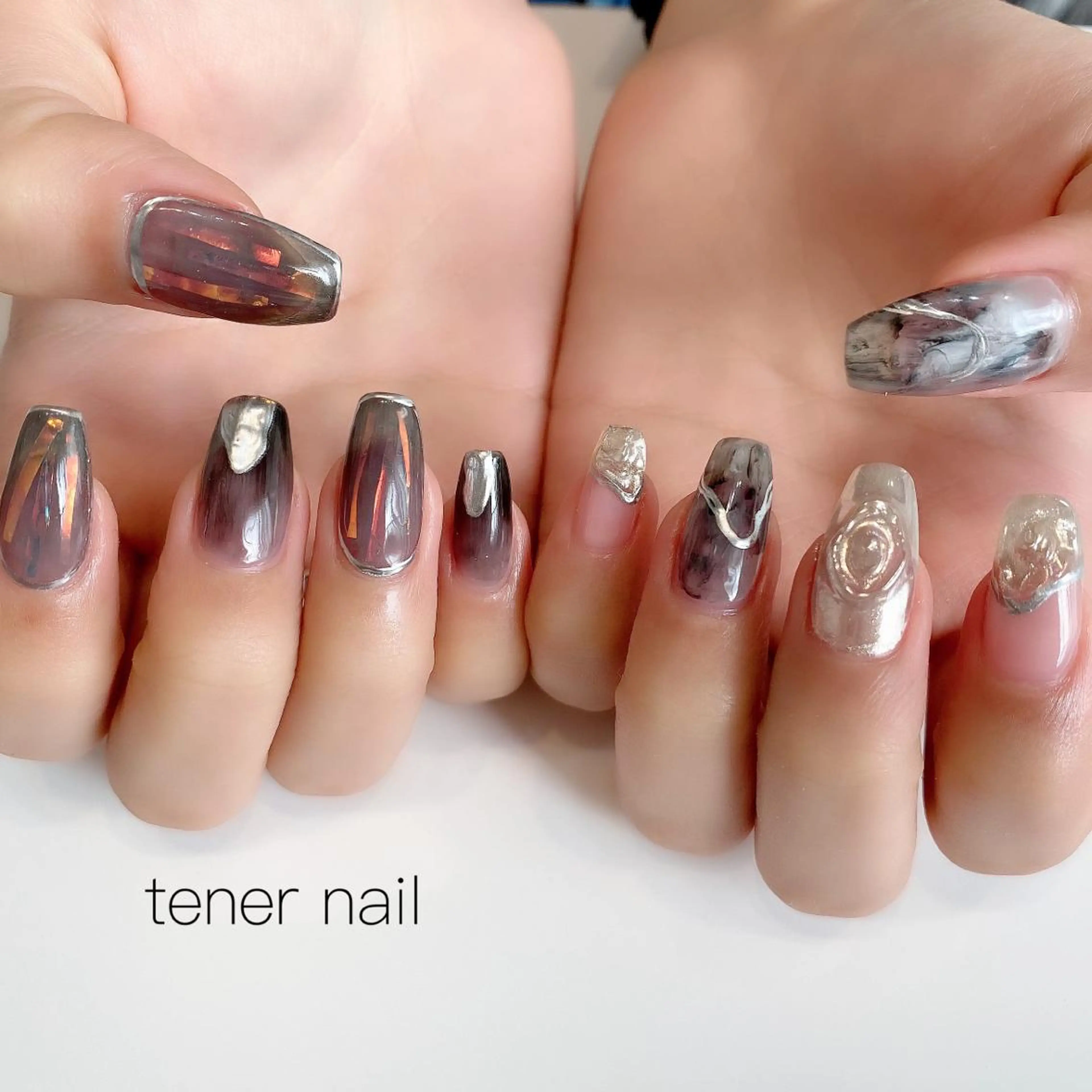 ネイル ニュアンスネイル スクエアネイル テネルネイル tener nailのネイルデザイン