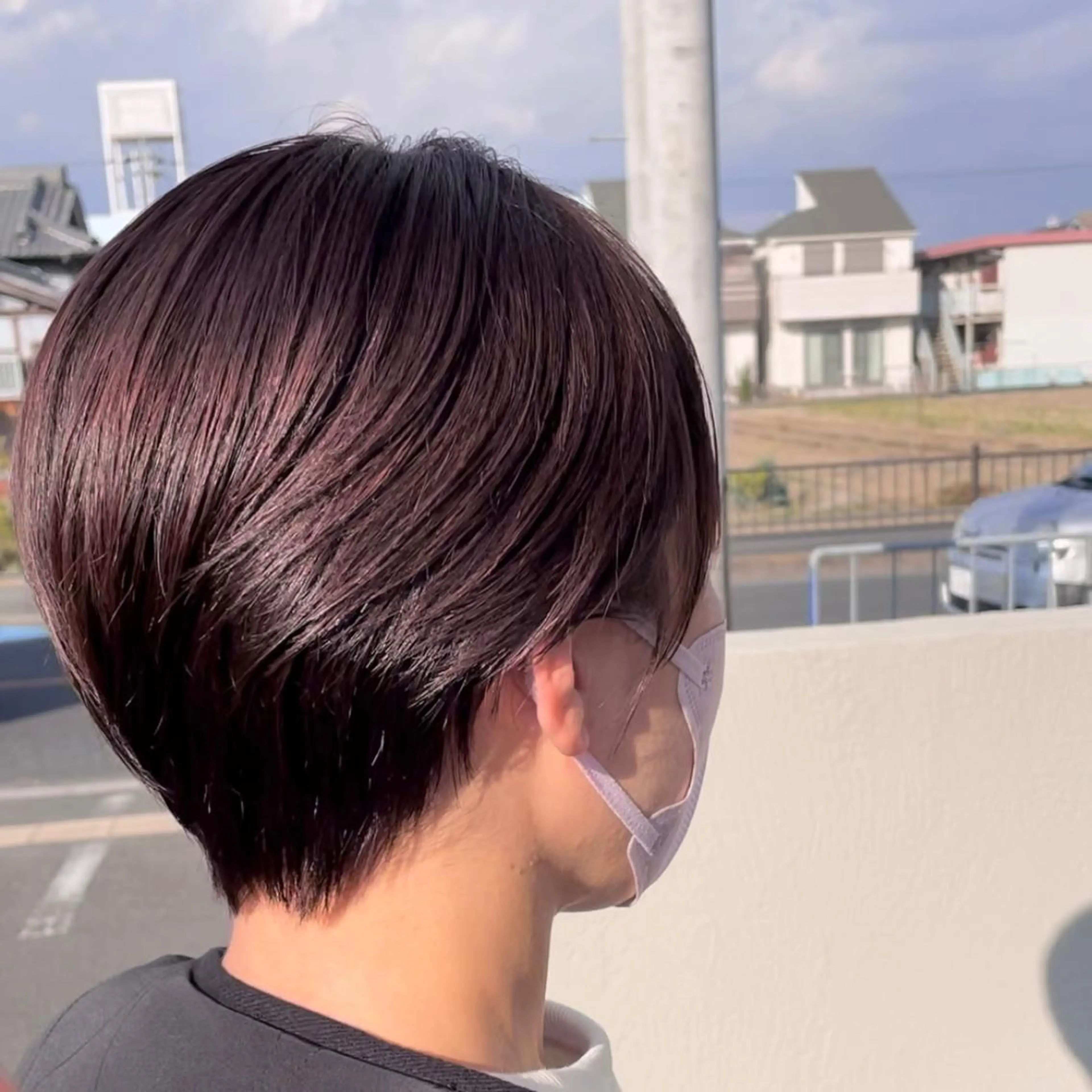 ショート カラー ベージュカラー ラベンダーカラー ラベンダーベージュ ショートヘア カット ヘアカラー トリートメント 神﨑優希 /髪質改善/艶カラーのヘアスタイル