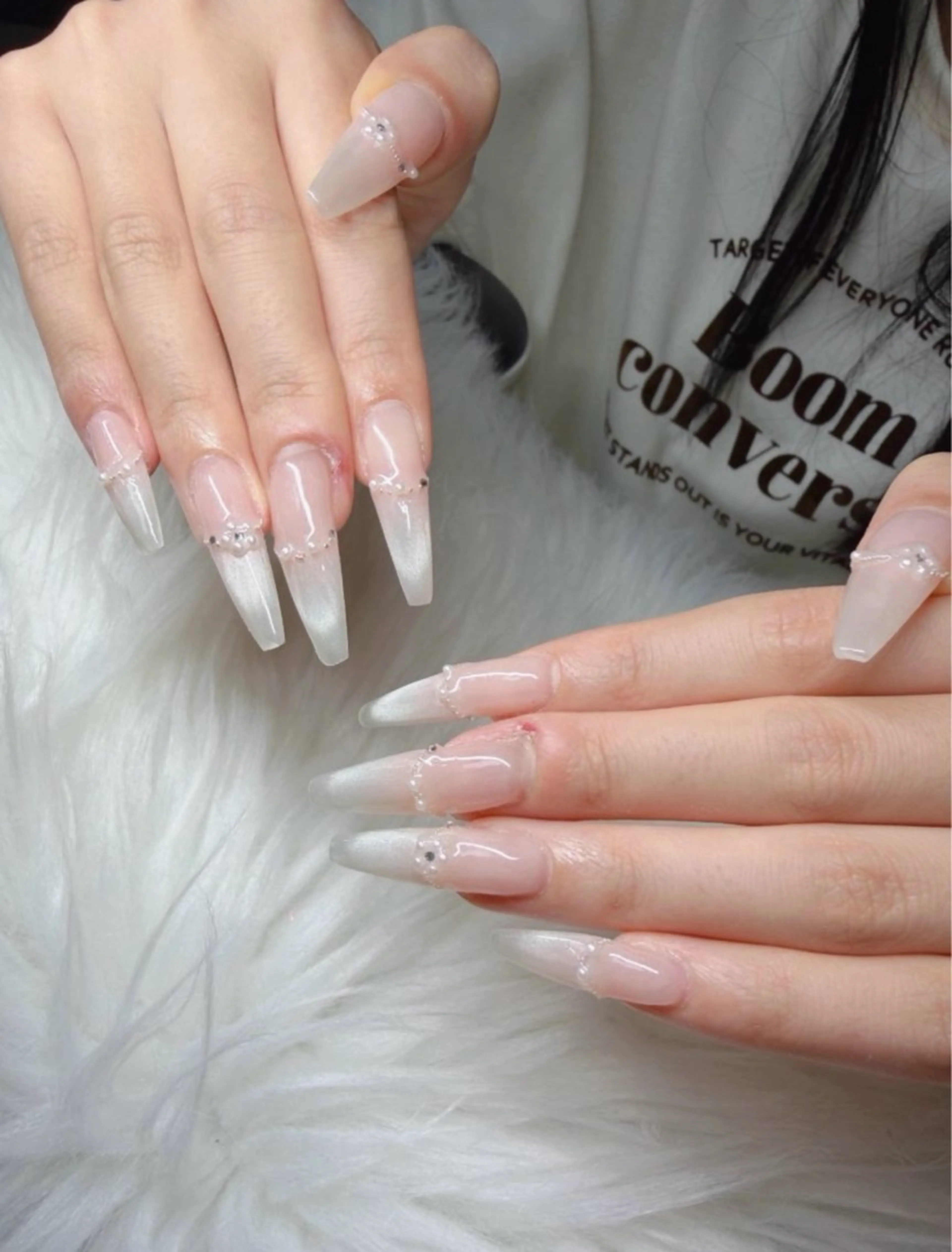 ネイル フレンチネイル グラデーション 韓国ネイル マグネットネイル ミラーネイル ハンドネイル REI nailのネイルデザイン