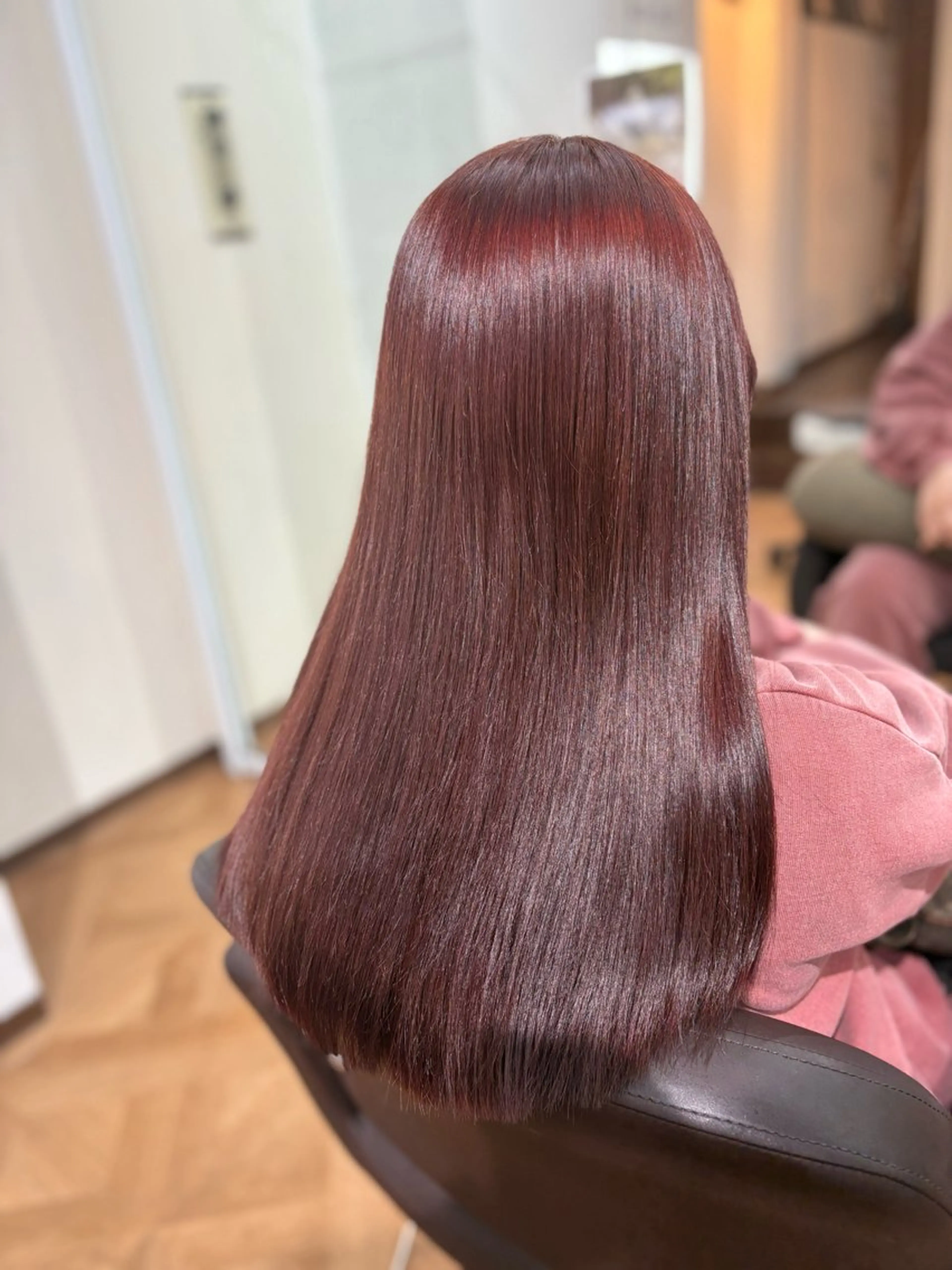 セミロング カラー ブリーチ ダブルカラー ブリーチなしカラー レッドカラー ヘアカラー 🍒Ayana🍒 艶カラー🍒のヘアスタイル