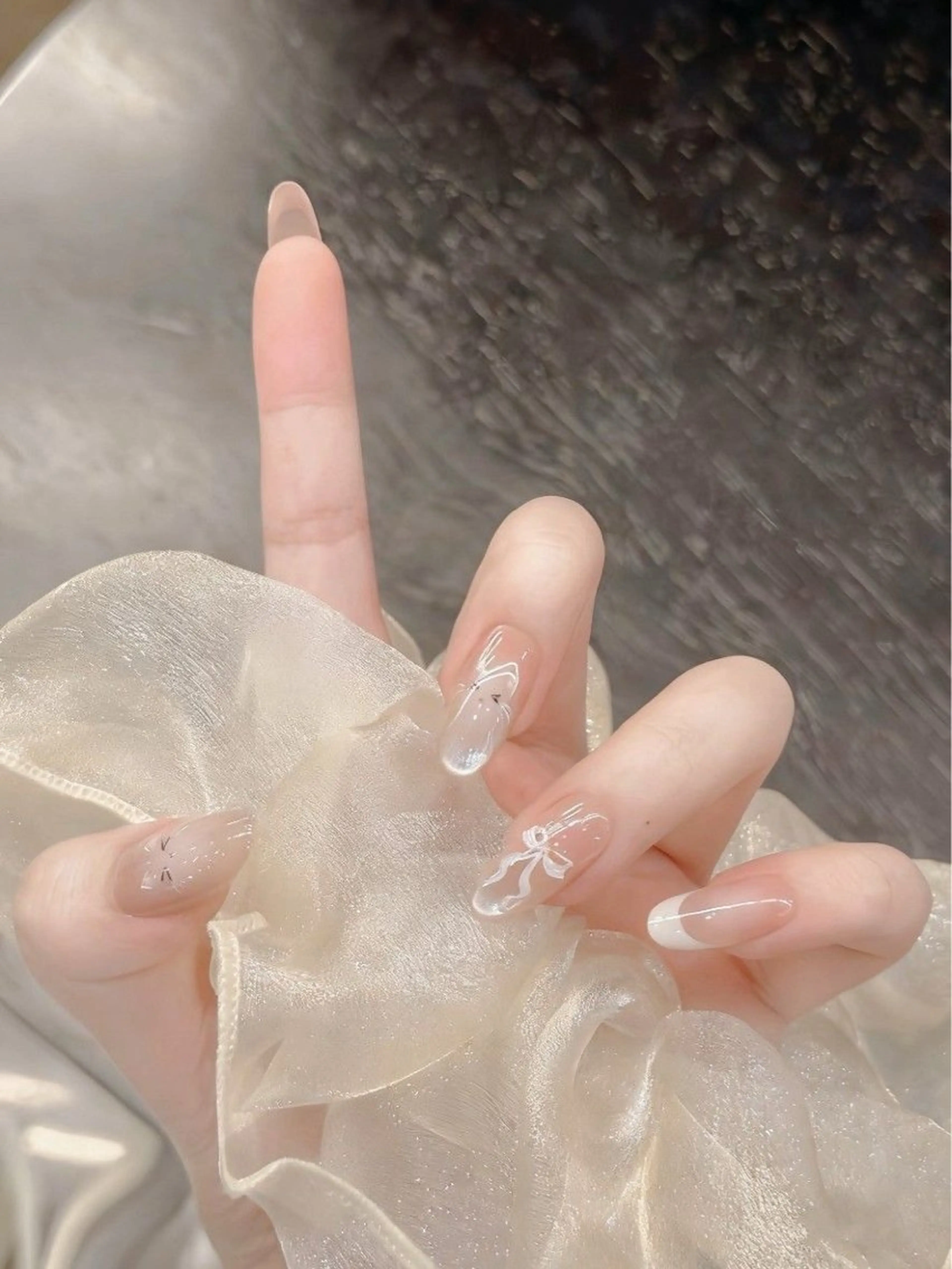 カラー グラデーションカラー ピンクカラー ハンドネイル AIN Nailのネイルデザイン