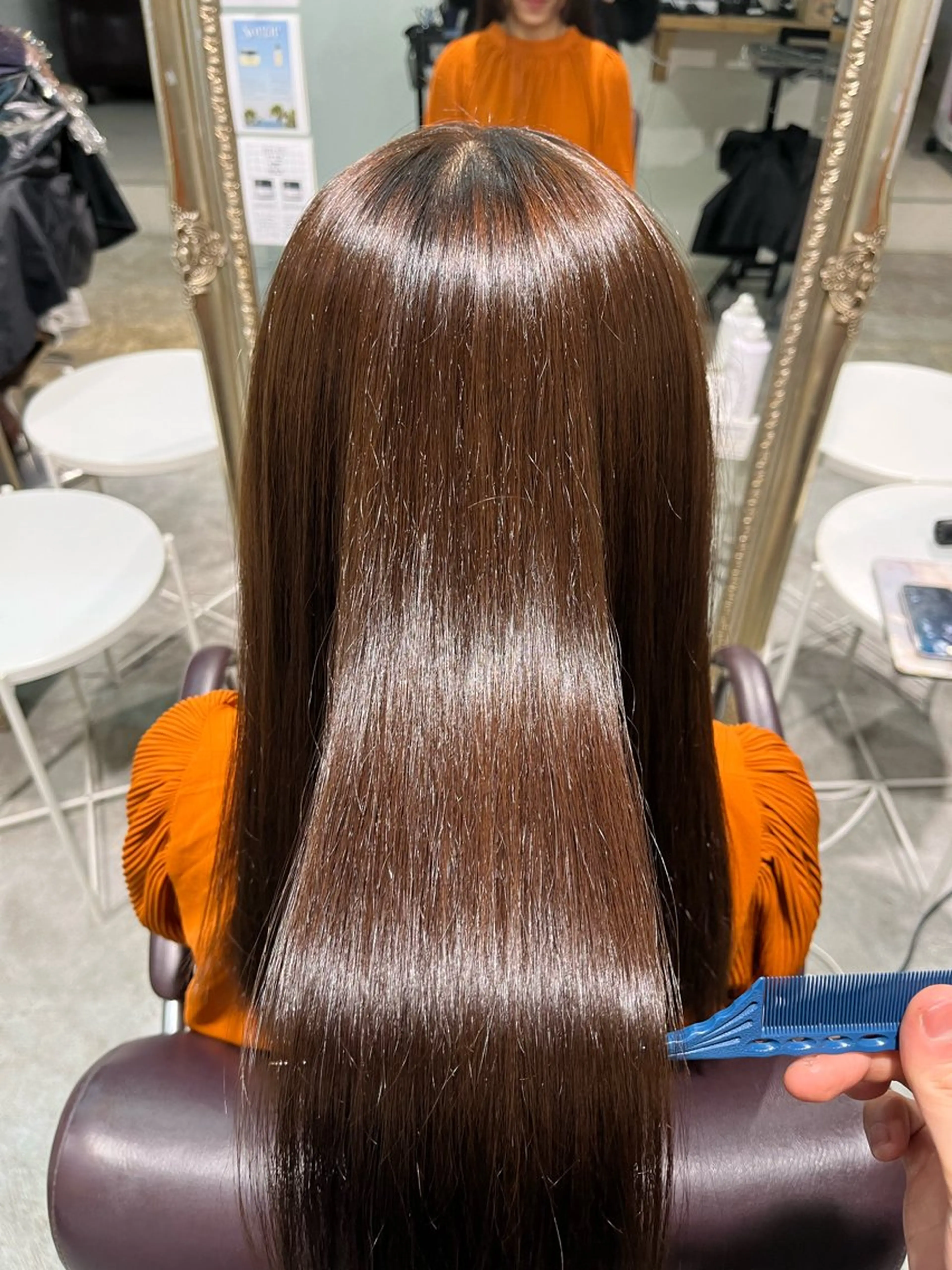 ロング カラー ヘアカラー トリートメント フェザーパーマ🌙 毛流れ yuzukiのヘアスタイル