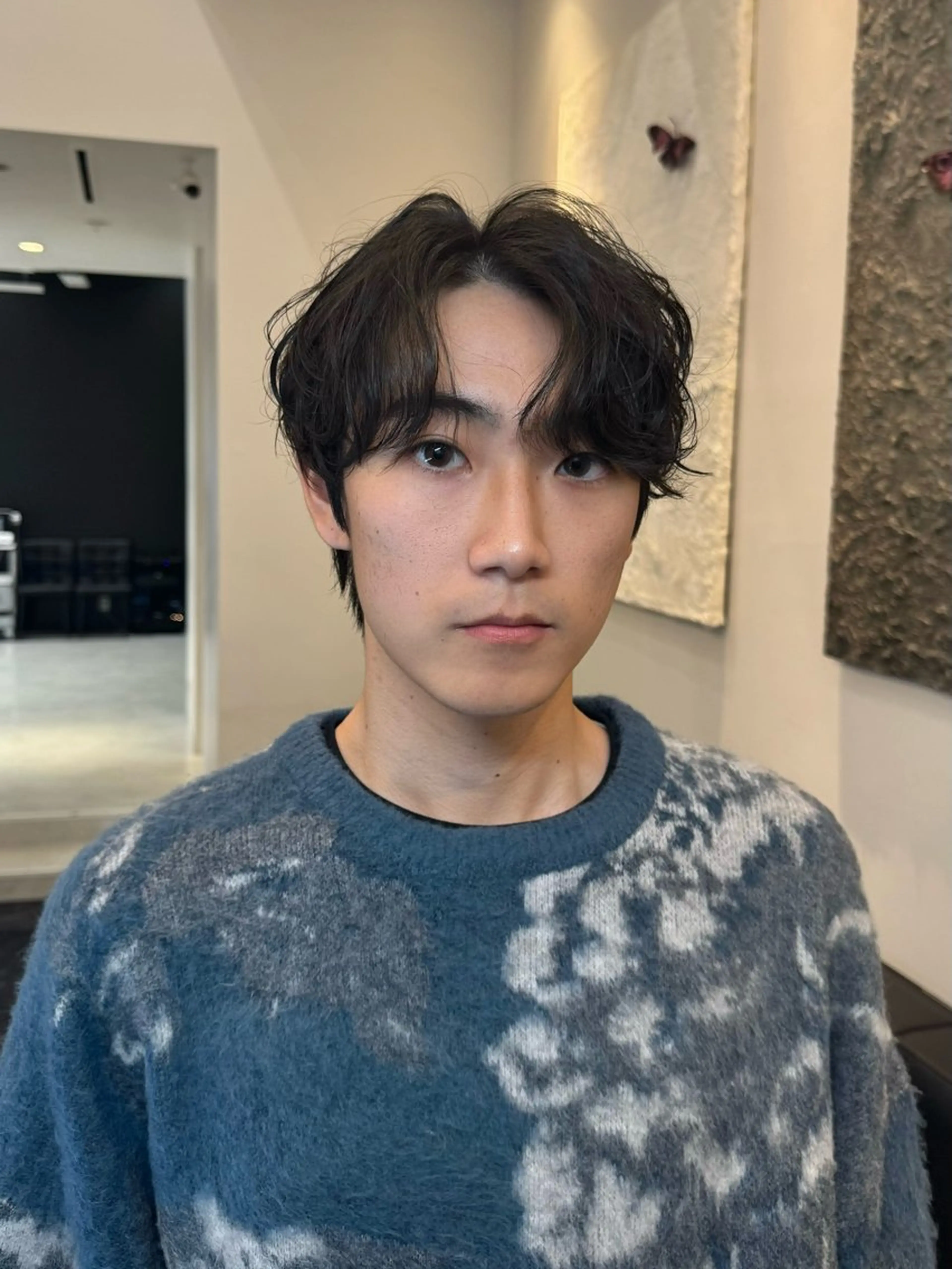 メンズ カット パーマ 韓国式ダウンパーマ 🇰🇷櫻井健のヘアスタイル