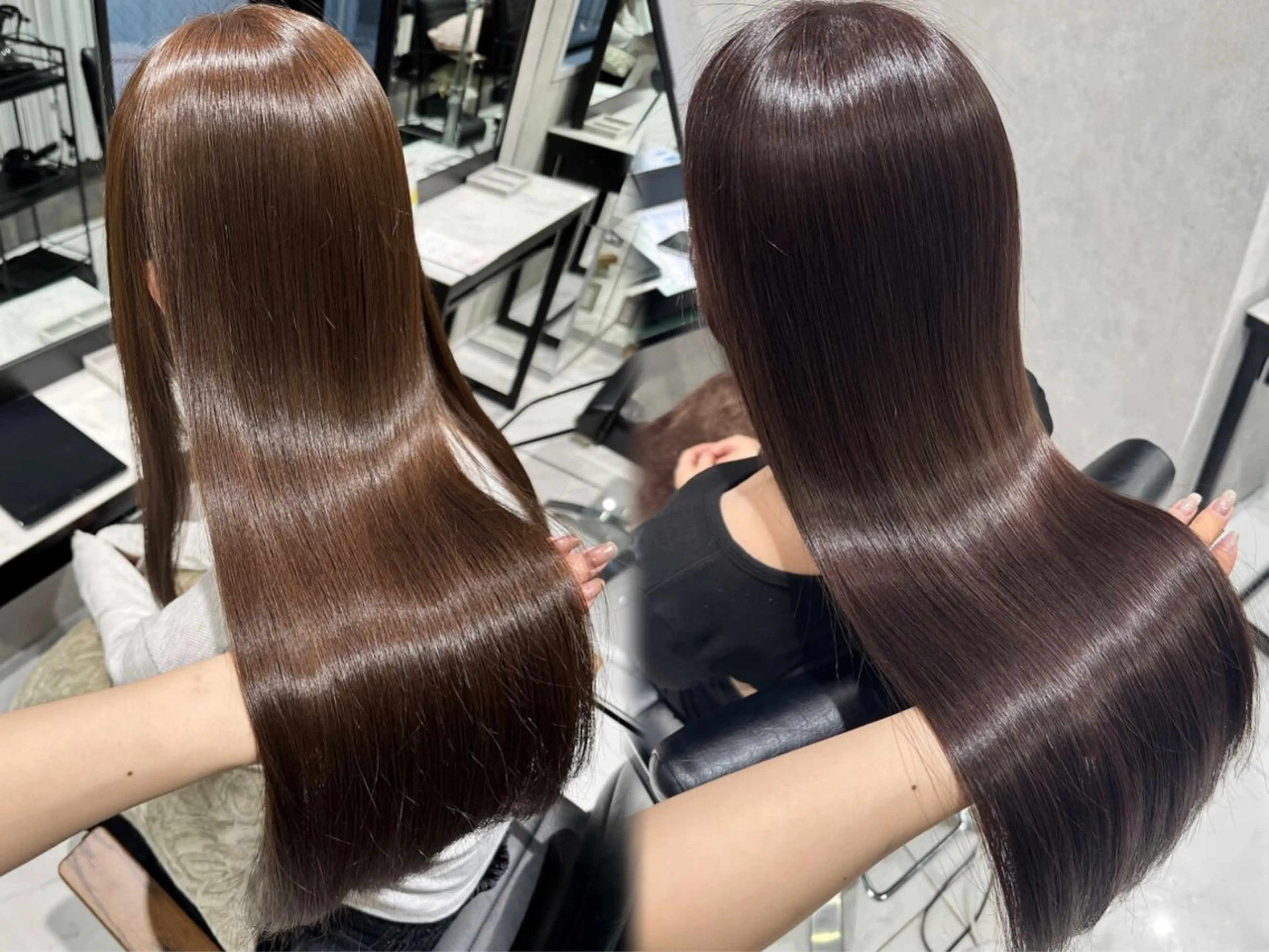 セミロング 髪質改善 トリートメント あみ🐈‍⬛/透明感 カラー🩵/髪質改善のヘアスタイル
