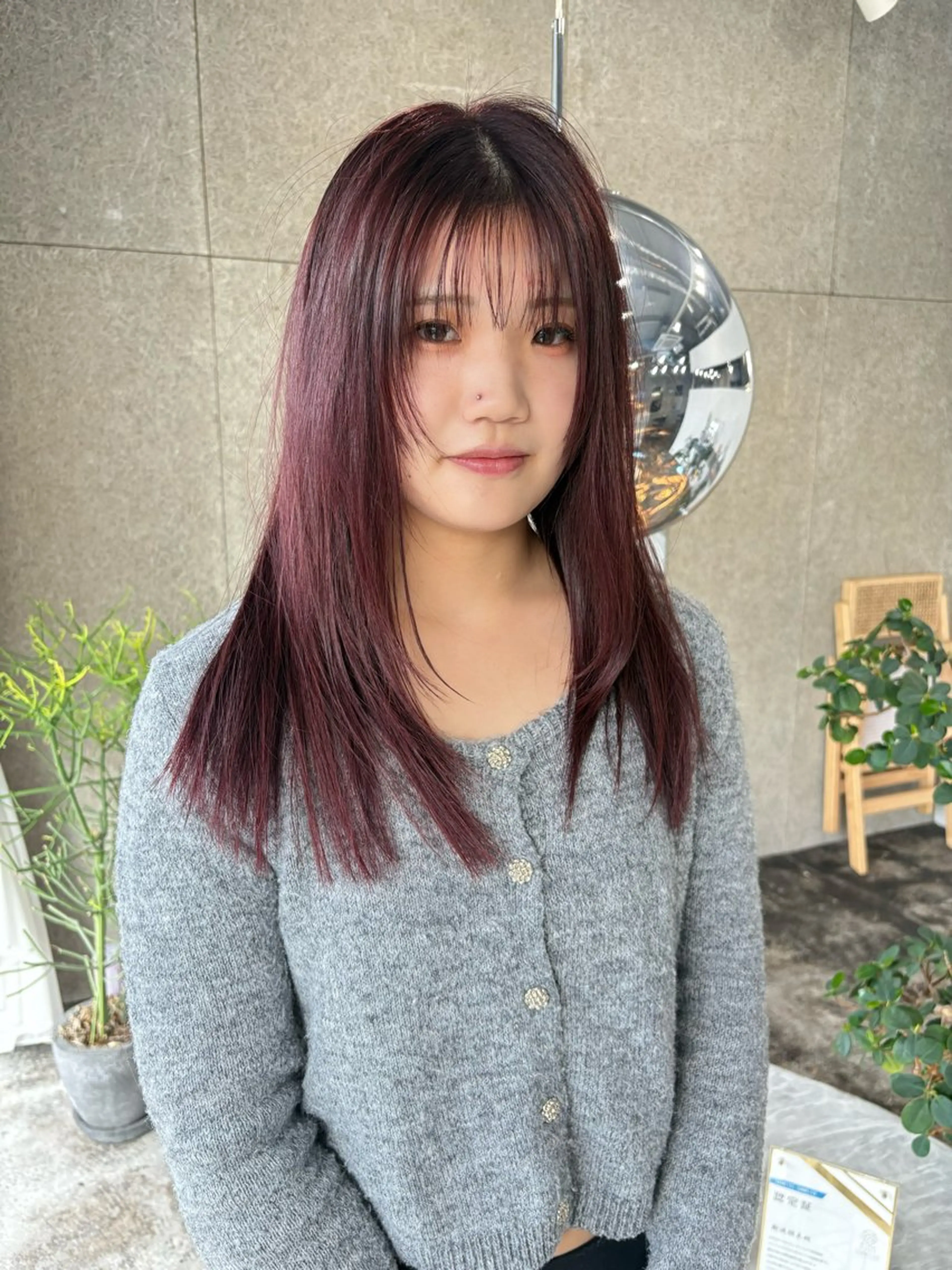 カラー ブラウンカラー レッドカラー KUBO HADUKIのヘアスタイル