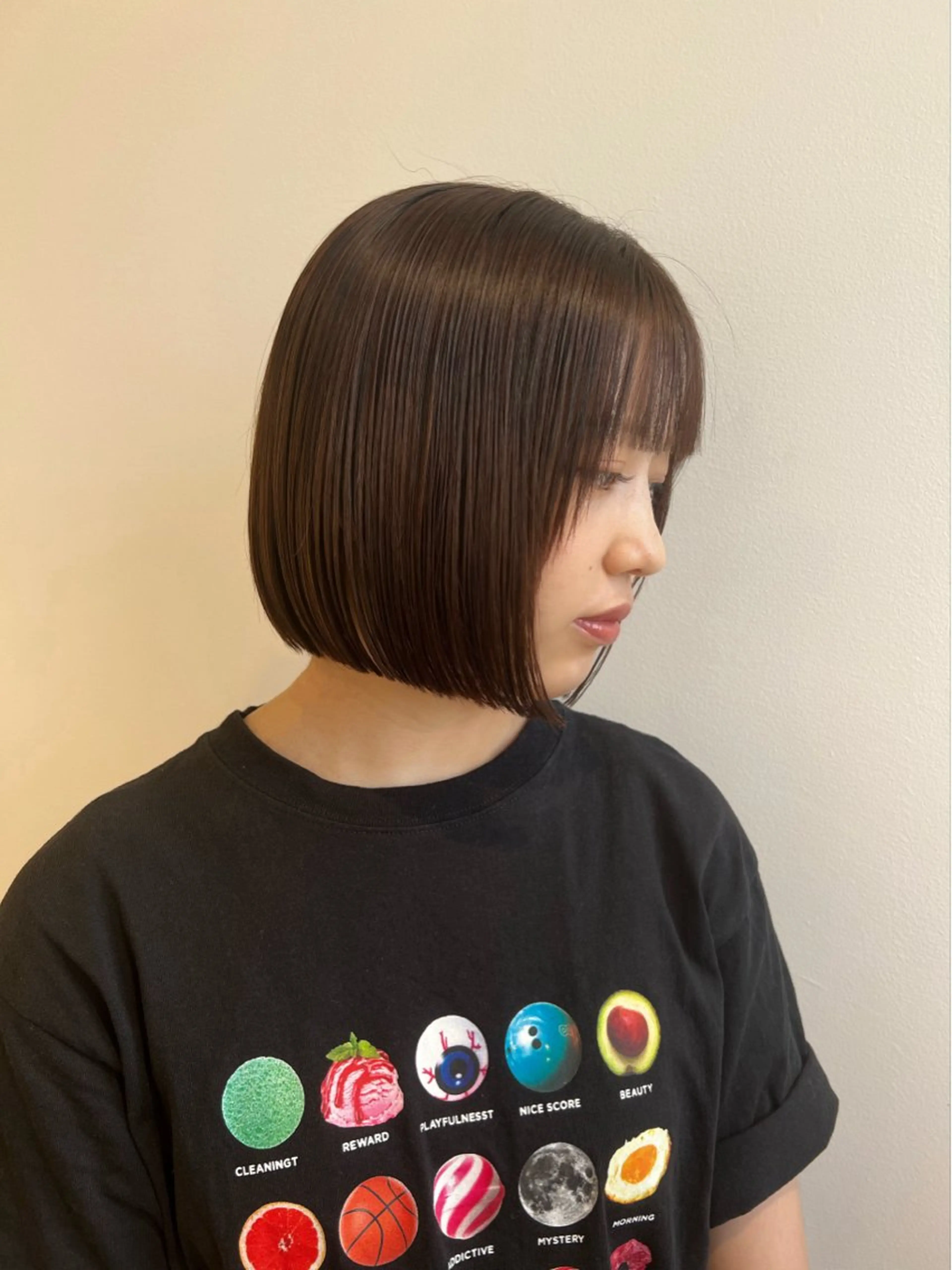 ショート カット 縮毛矯正 トリートメント ボブ／ストレート🎀 harukaのヘアスタイル