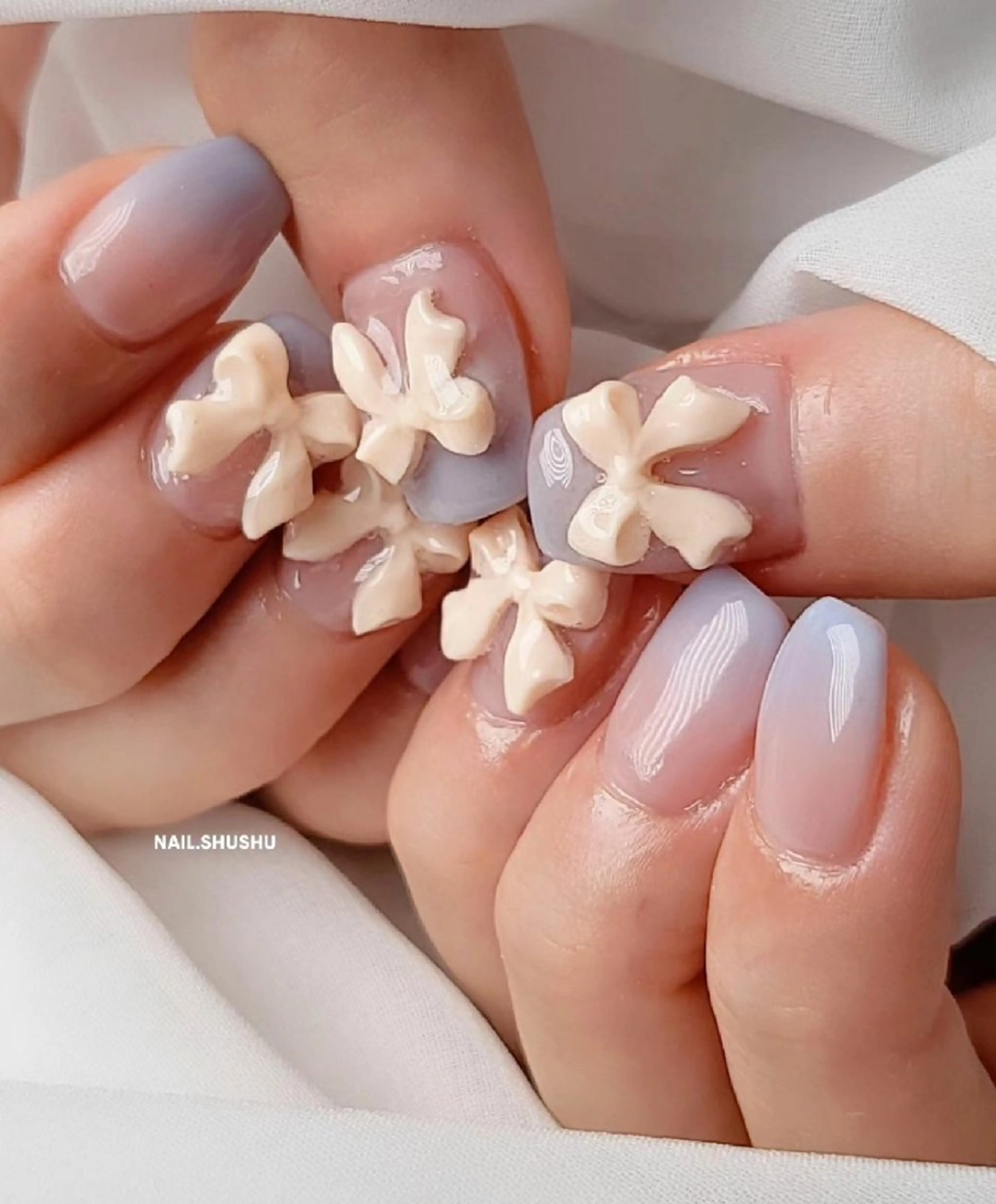 ネイル 持ち込み ニュアンスネイル ワンカラーネイル シンプルネイル 夏ネイル 3dパーツ/流行り 👧shushu❤️のネイルデザイン