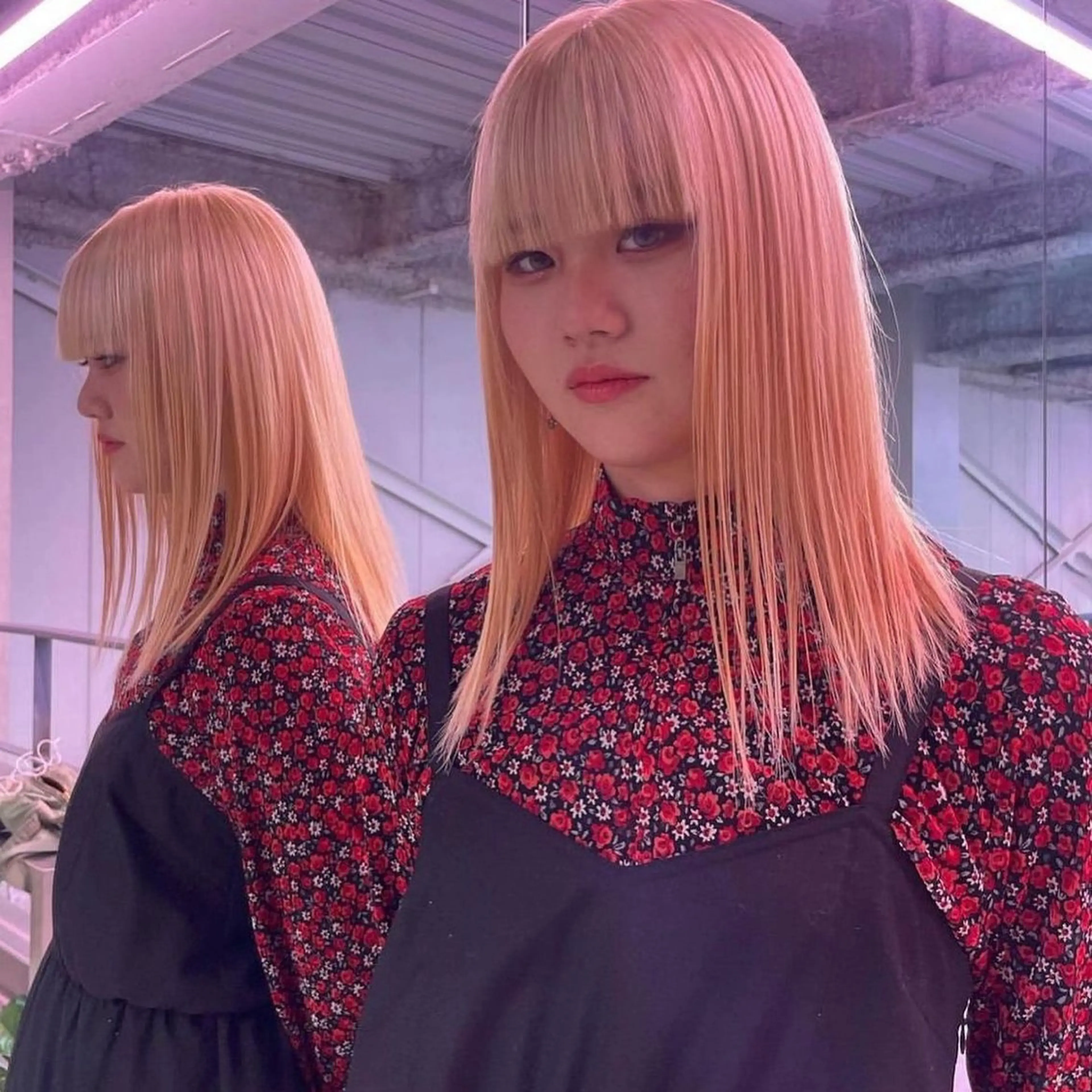 ミディアム カラー 花香竜太/エクステ /ハイトーンカラーのヘアスタイル