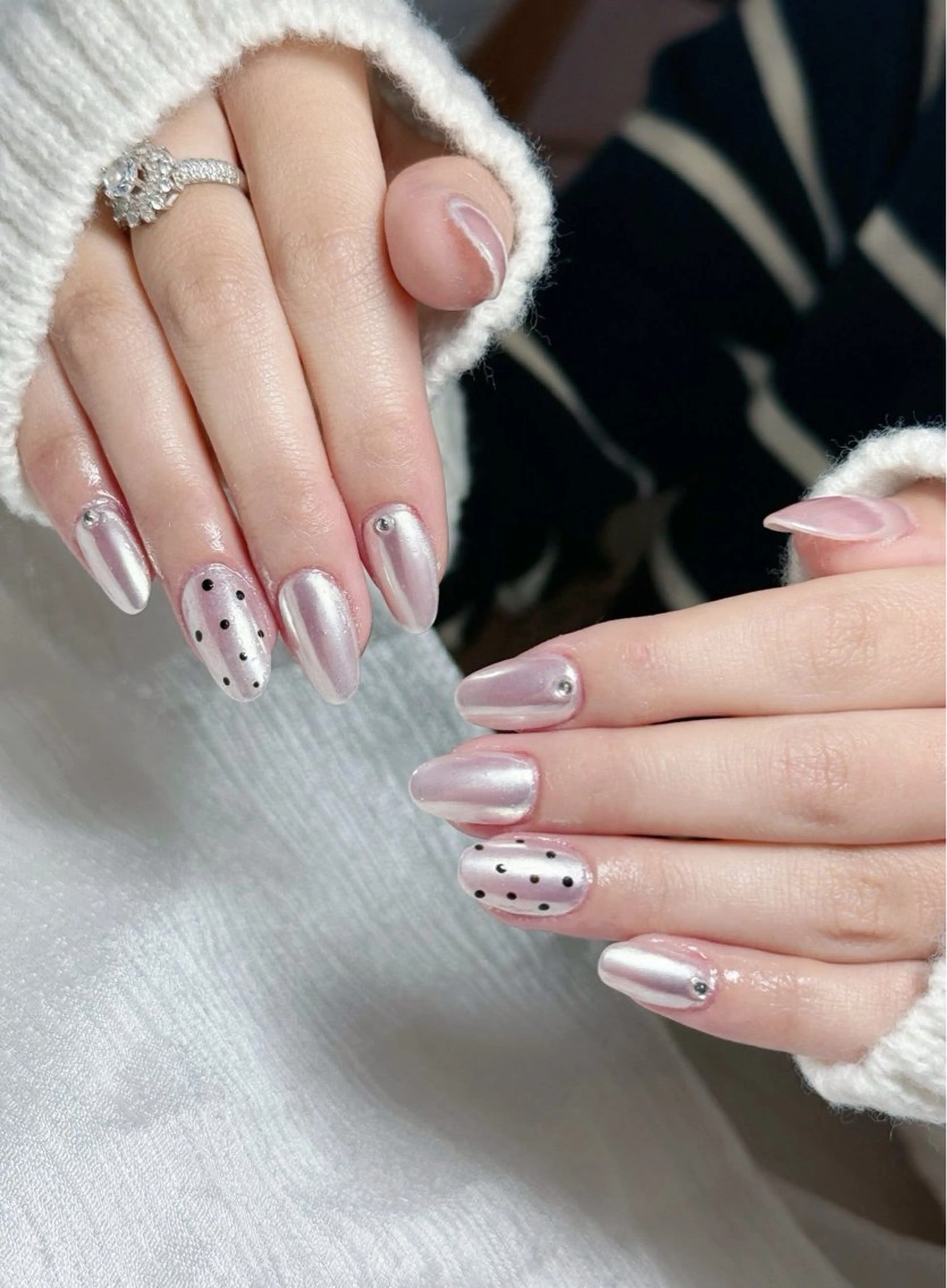 ネイル 長さ出し フレンチネイル ジェルネイル ガラスフレンチ 韓国ネイル ハンドネイル Minette nailHuongのネイルデザイン