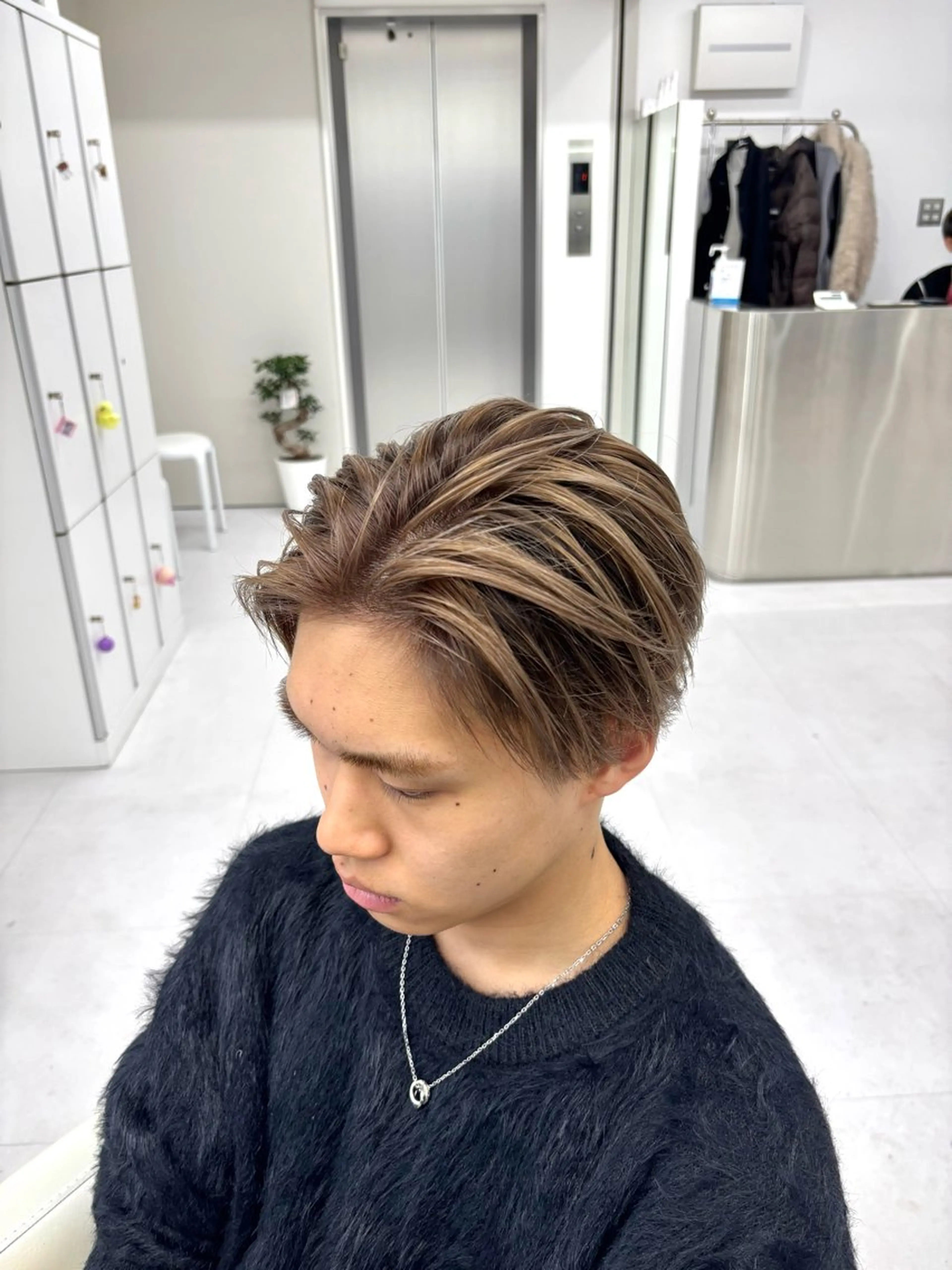 ミディアム カラー メンズ ヘアカラー トリートメント パーマ&ブリーチ /飯牟田/GEAR.のヘアスタイル