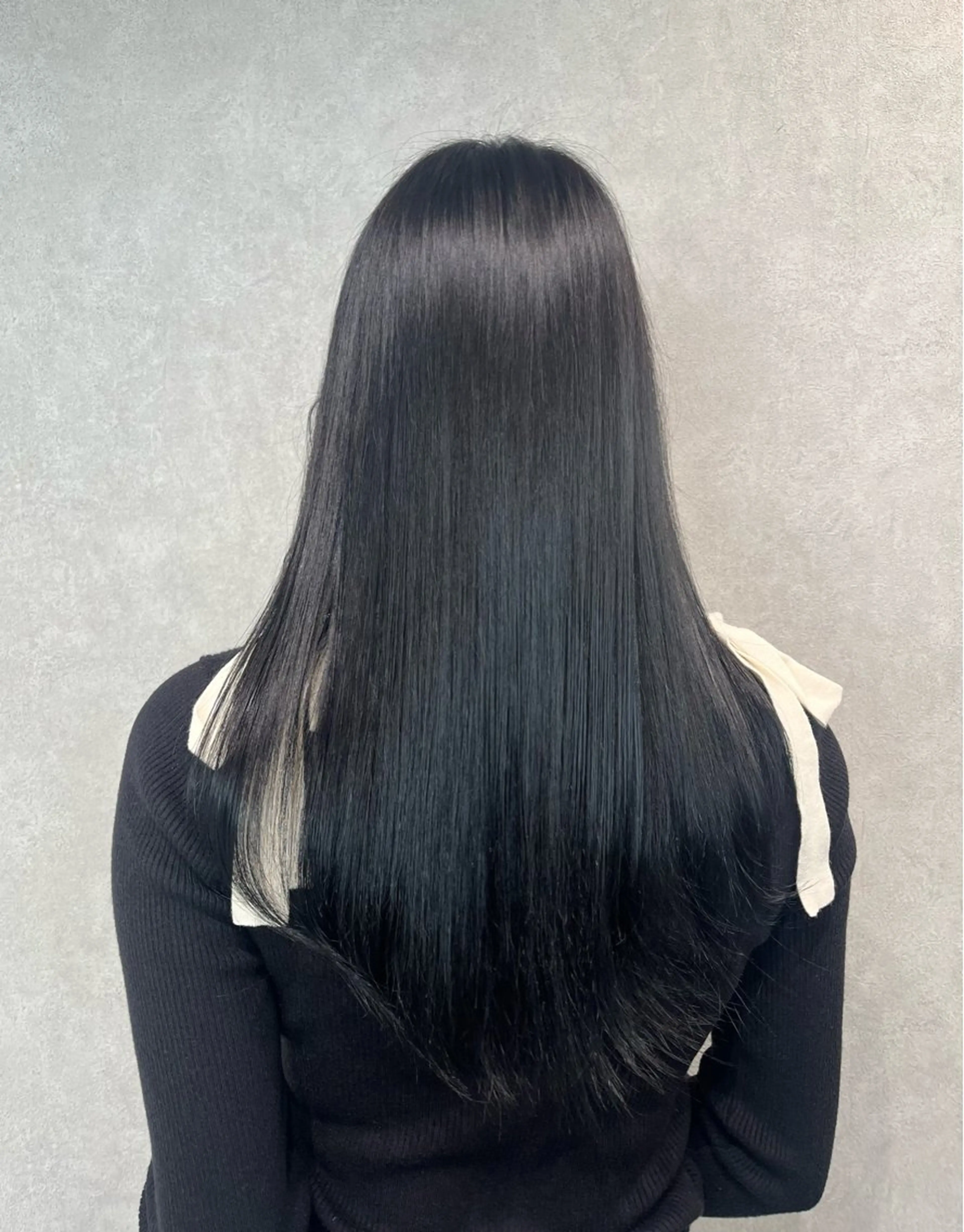 ロング カラー 黒髪 ブルーカラー ブルーブラック 透明感カラー ヘアカラー レイヤー/艶カラー/ KIHO🥥︎のヘアスタイル