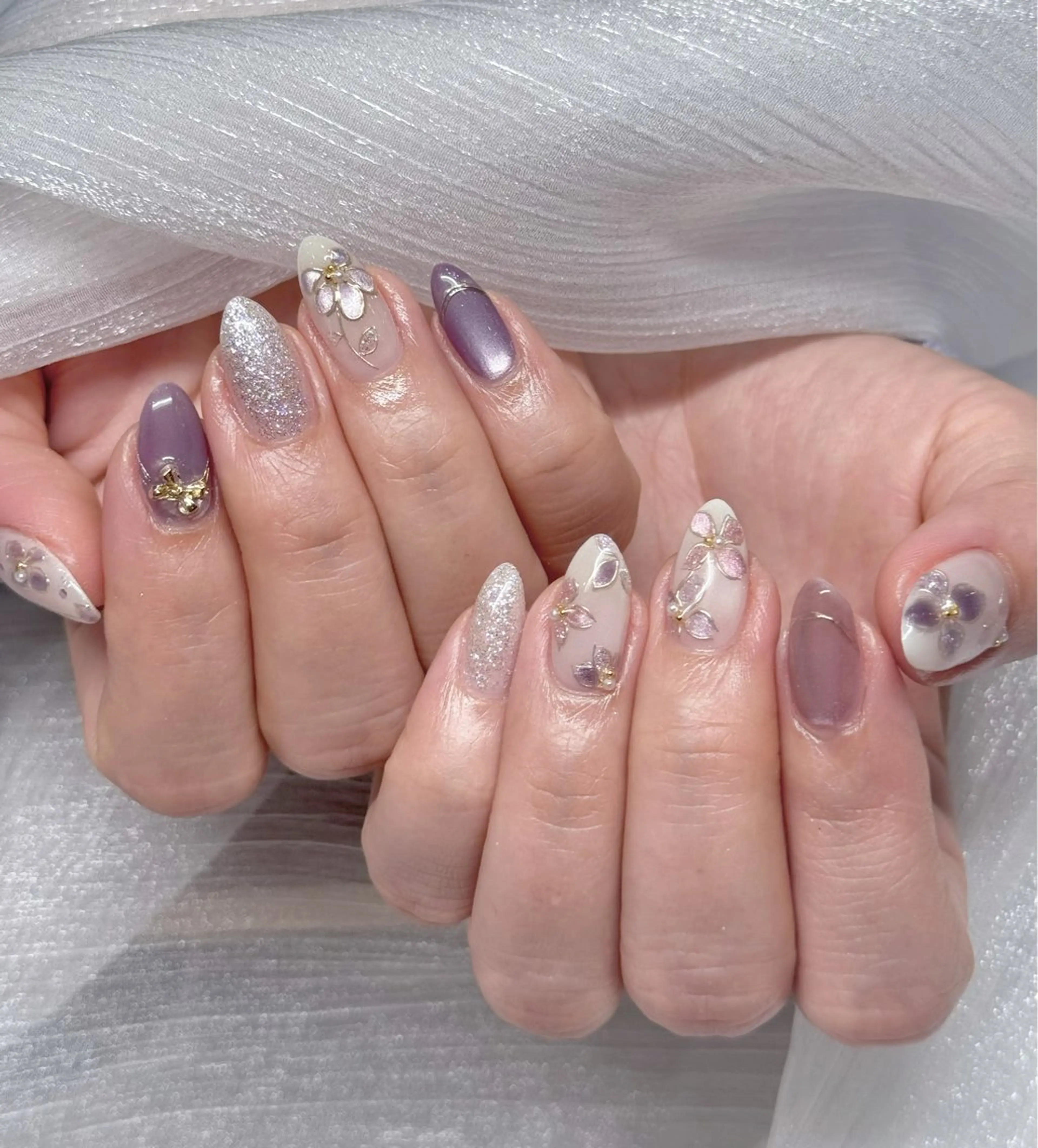 ネイル 桜ネイル フラワーネイル ニュアンスネイル オフィスネイル パステルネイル MILO 168 池袋のネイルデザイン