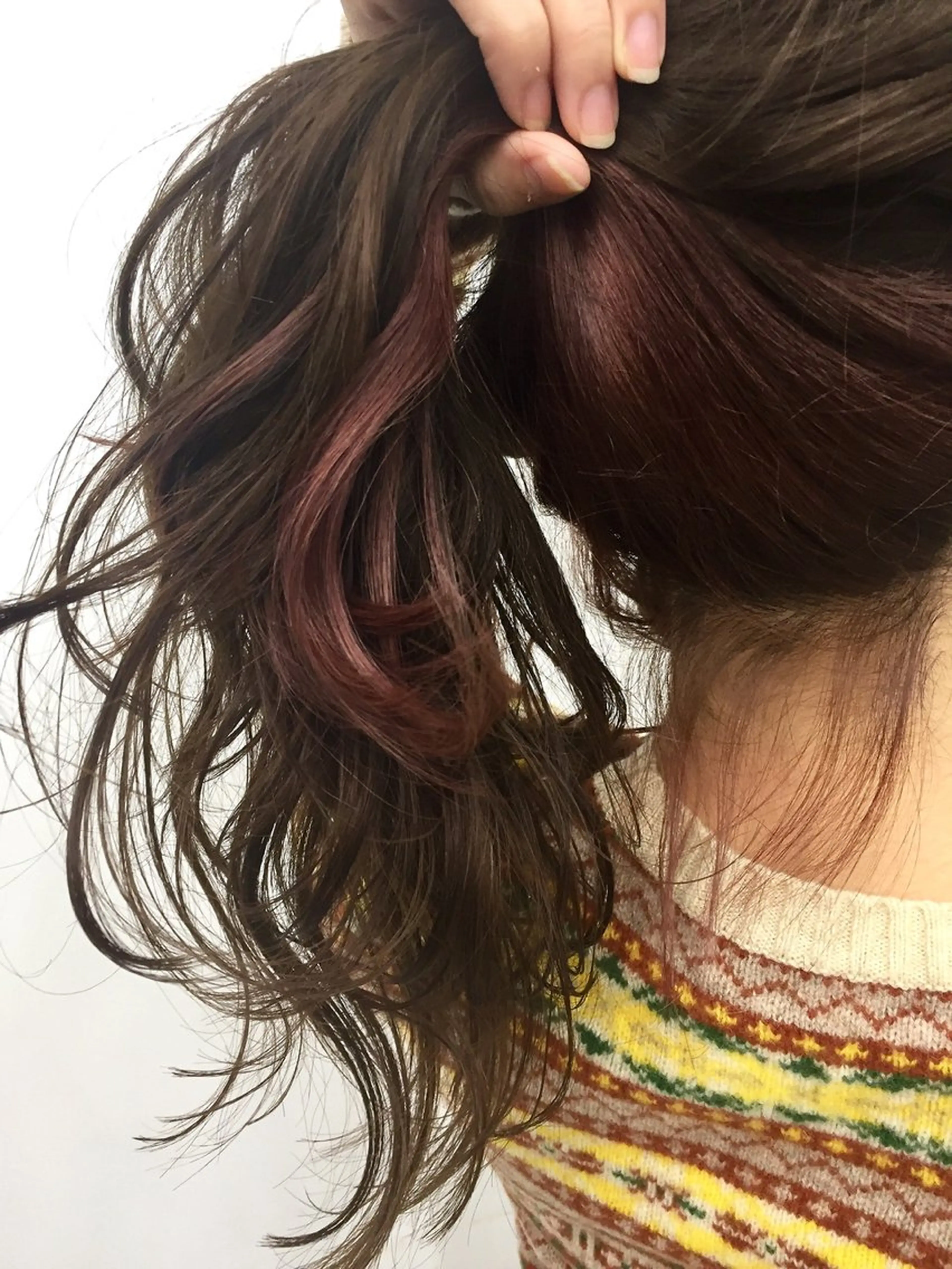 セミロング カラー インナーカラー ヘアカラー 岩崎 裕司のヘアスタイル