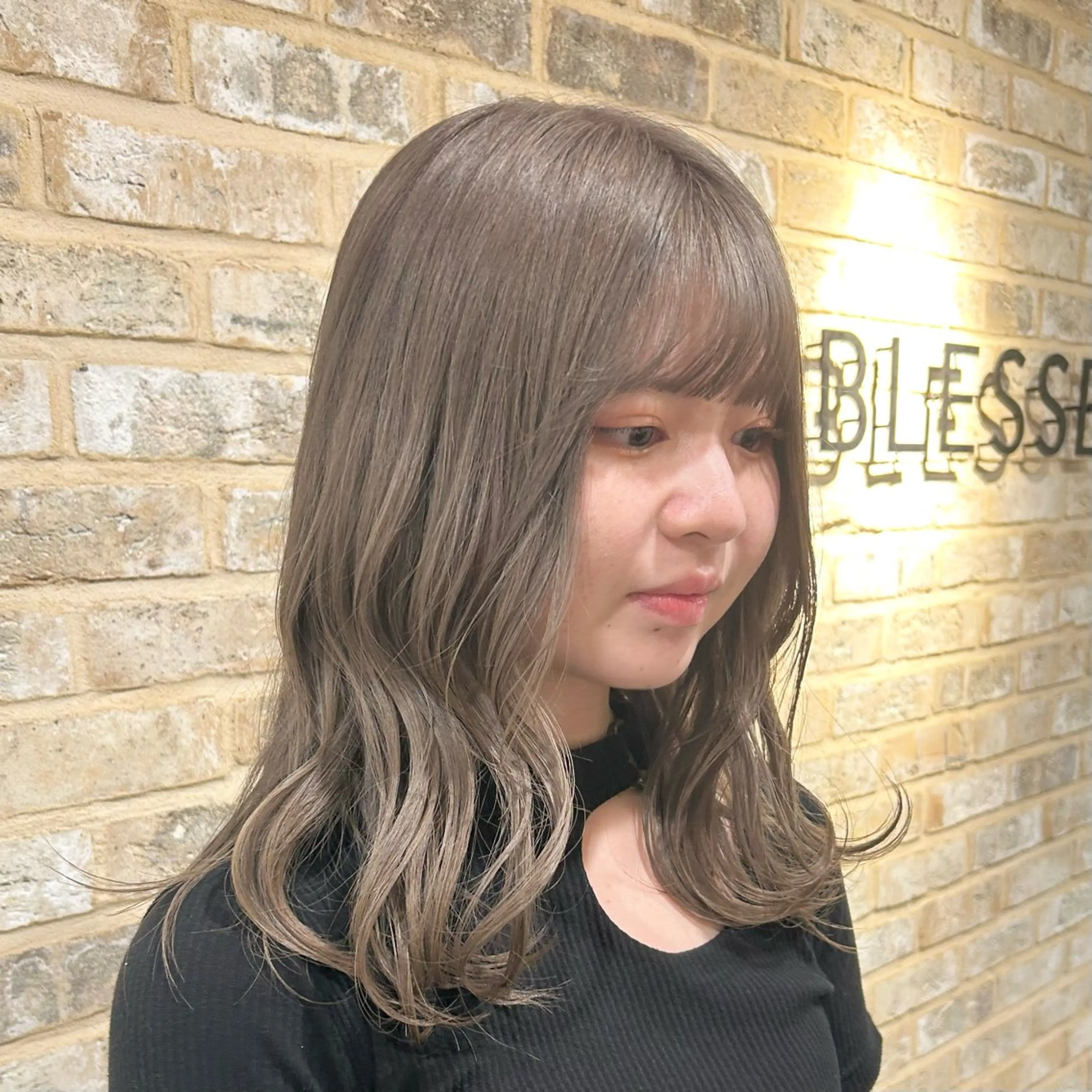 セミロング カラー 透明感カラー グレージュ ヘアカラー トリートメント ウルフ/レイヤー /suzuhaのヘアスタイル