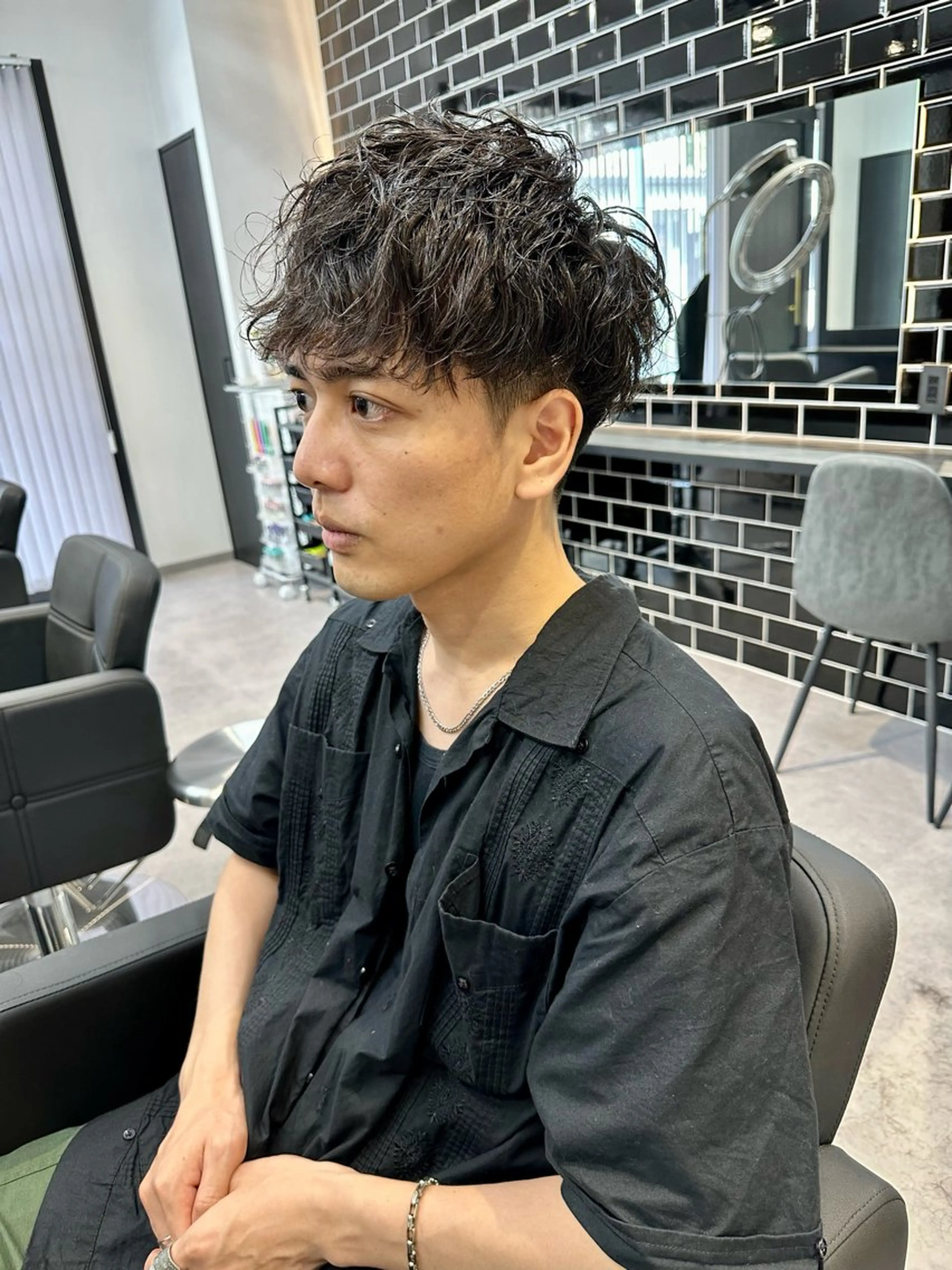 ショート パーマ メンズ カット パーマ 平内 賢人のヘアスタイル
